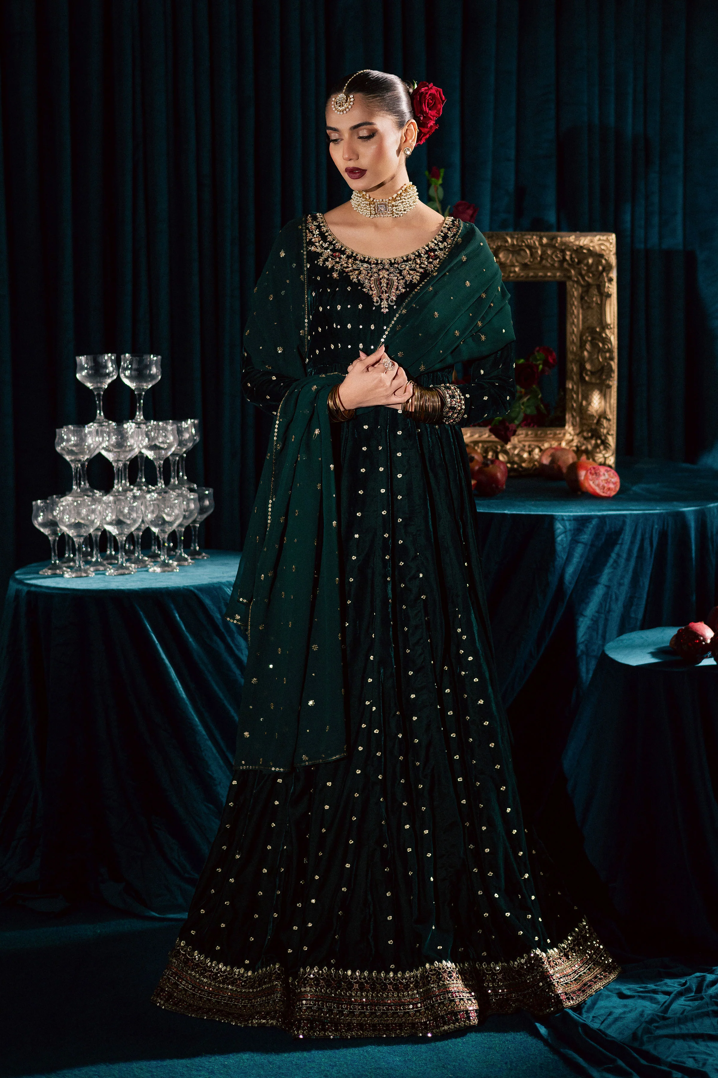 Masoori 3Pc - Velvet Formal Dress - Image 6