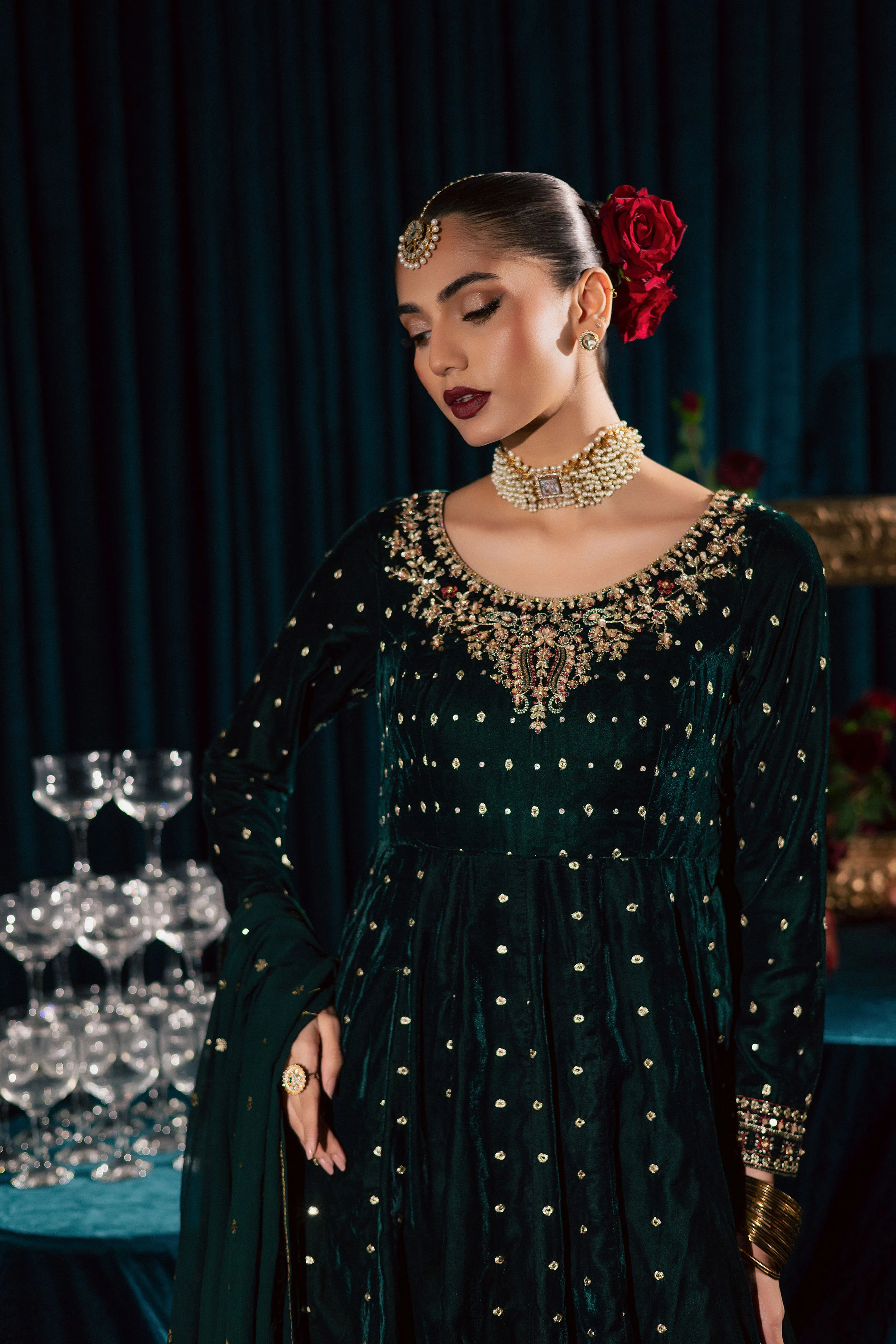 Masoori 3Pc - Velvet Formal Dress - Image 7