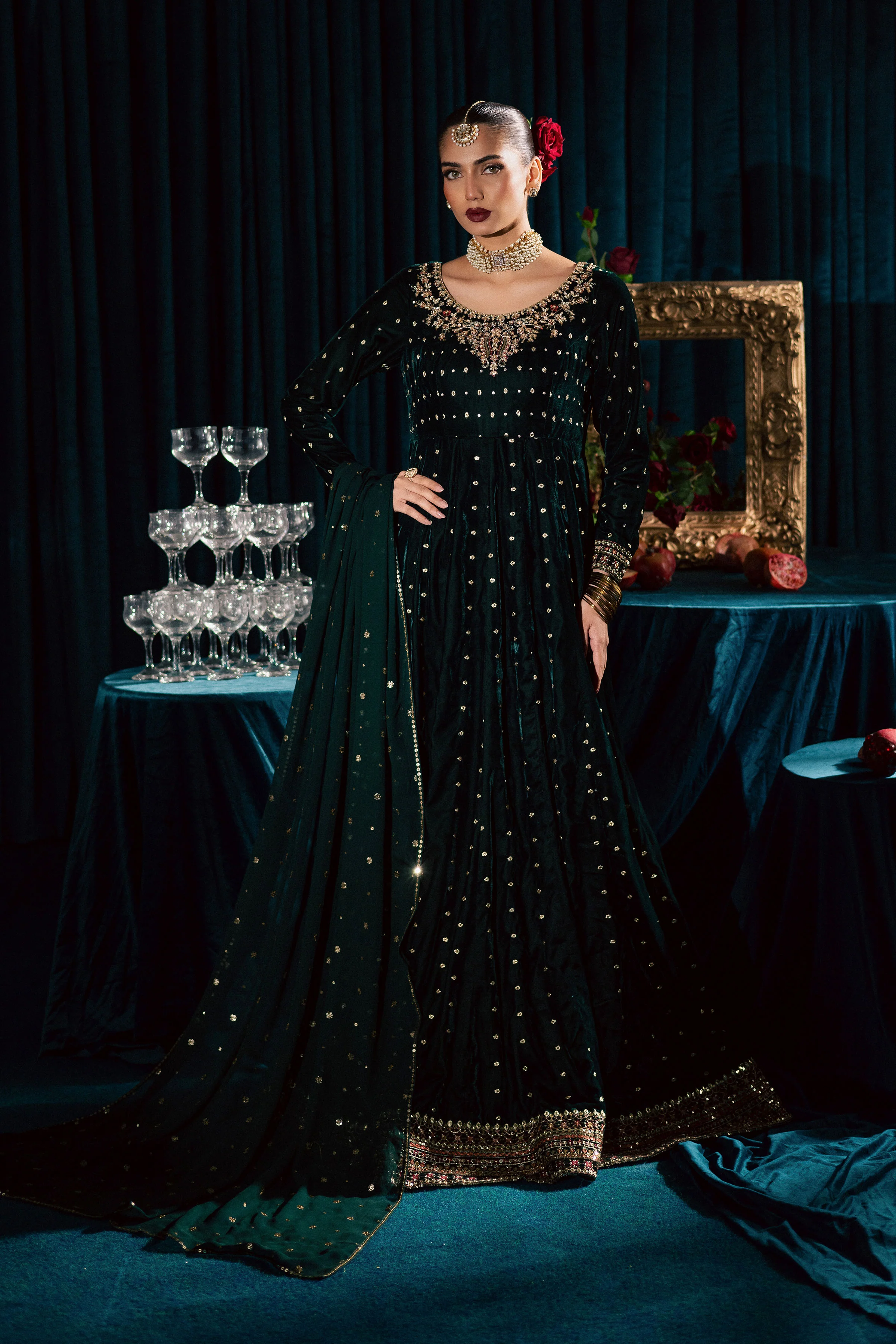 Masoori 3Pc - Velvet Formal Dress - Image 8