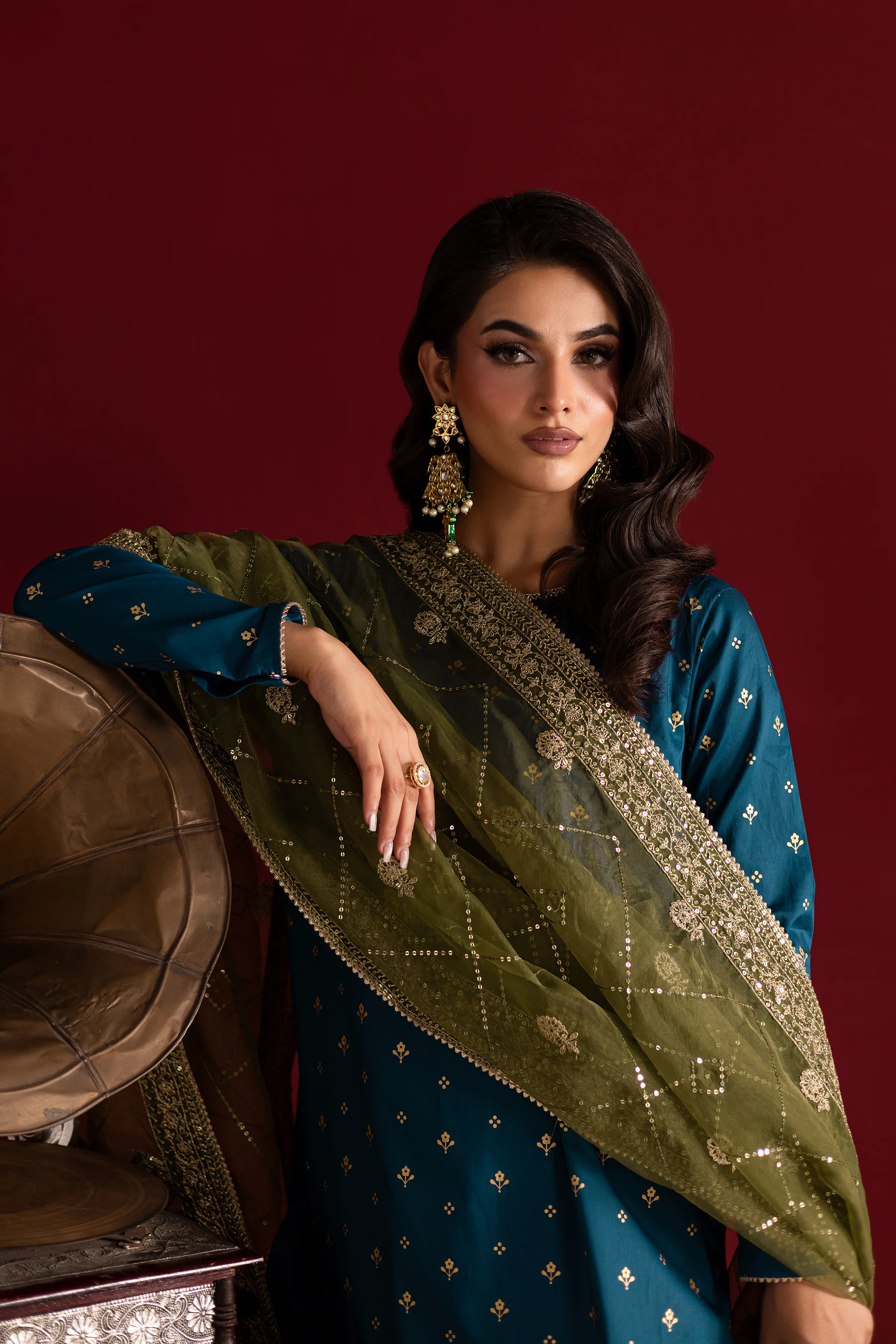 Mavi 3Pc- Festive Luxe Pret - Image 6
