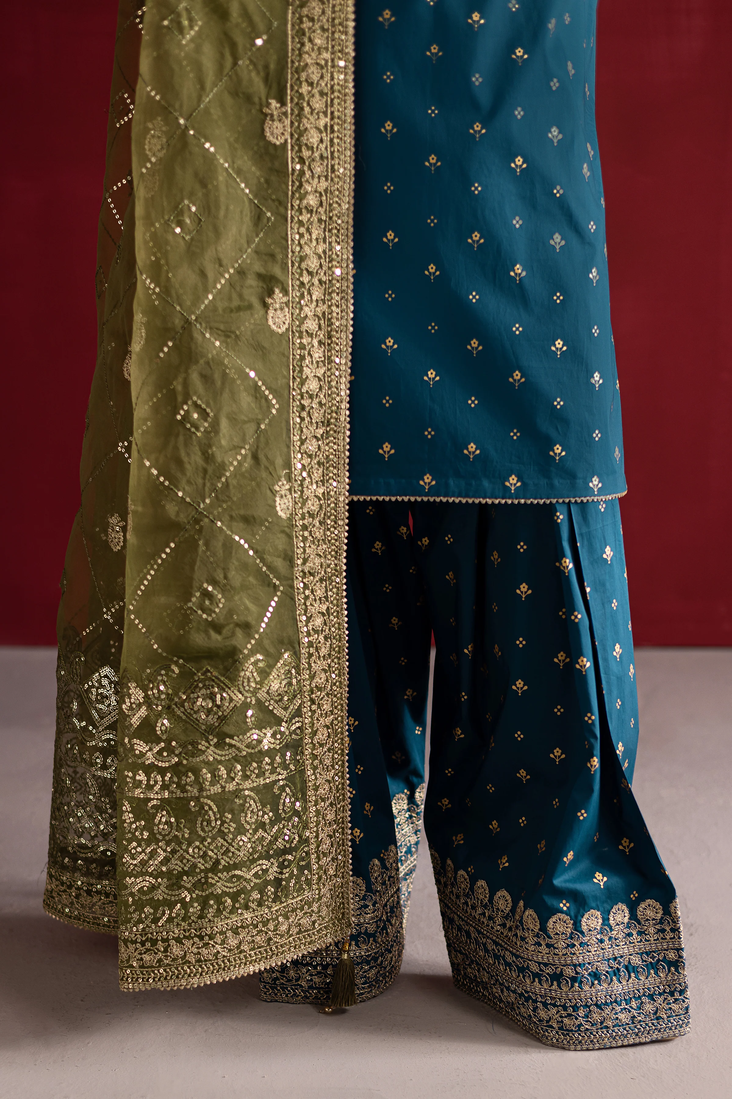 Mavi 3Pc- Festive Luxe Pret - Image 7