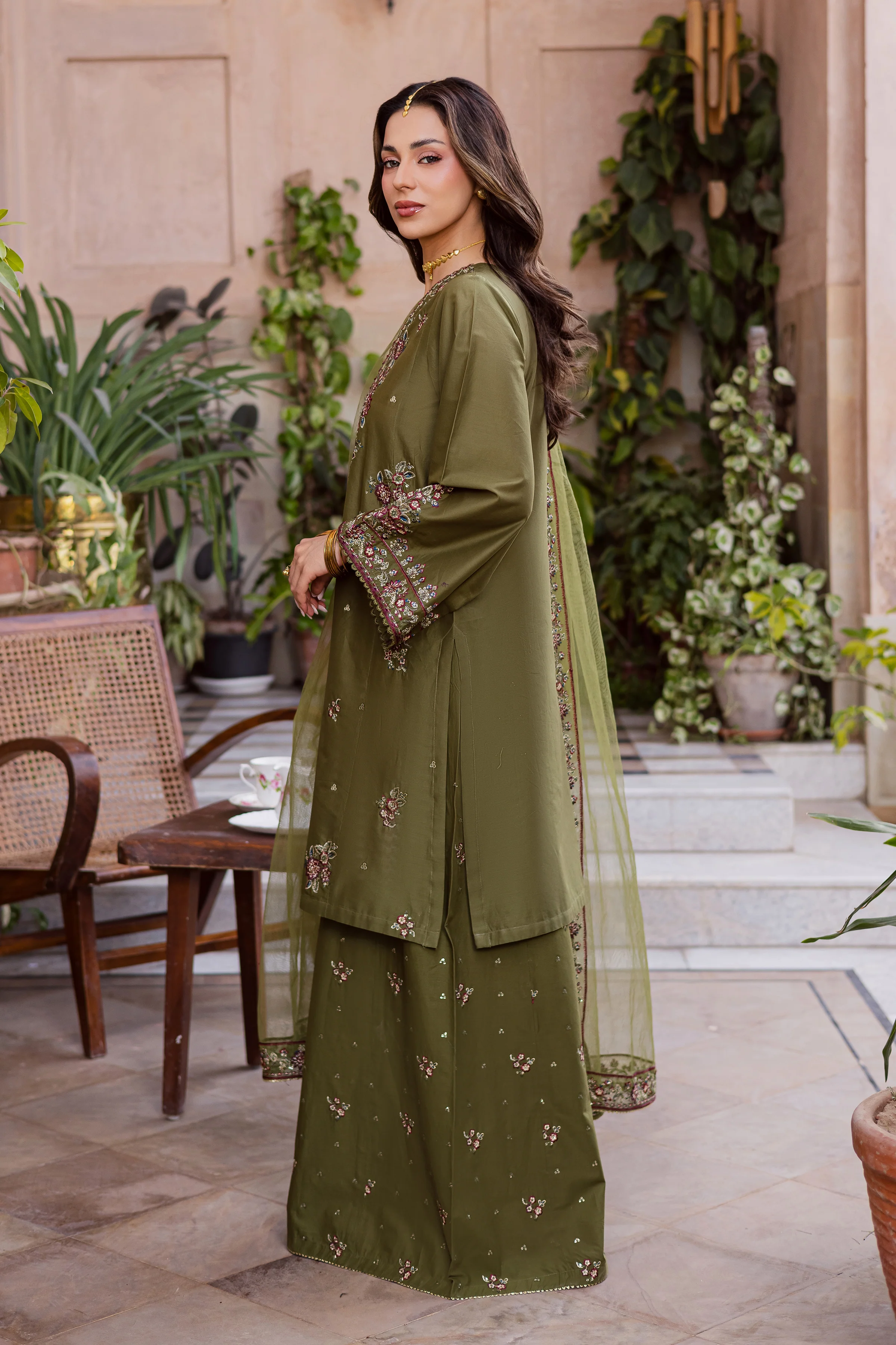 Mehlab 3Pc - Festive Embroidered Lawn - Image 5