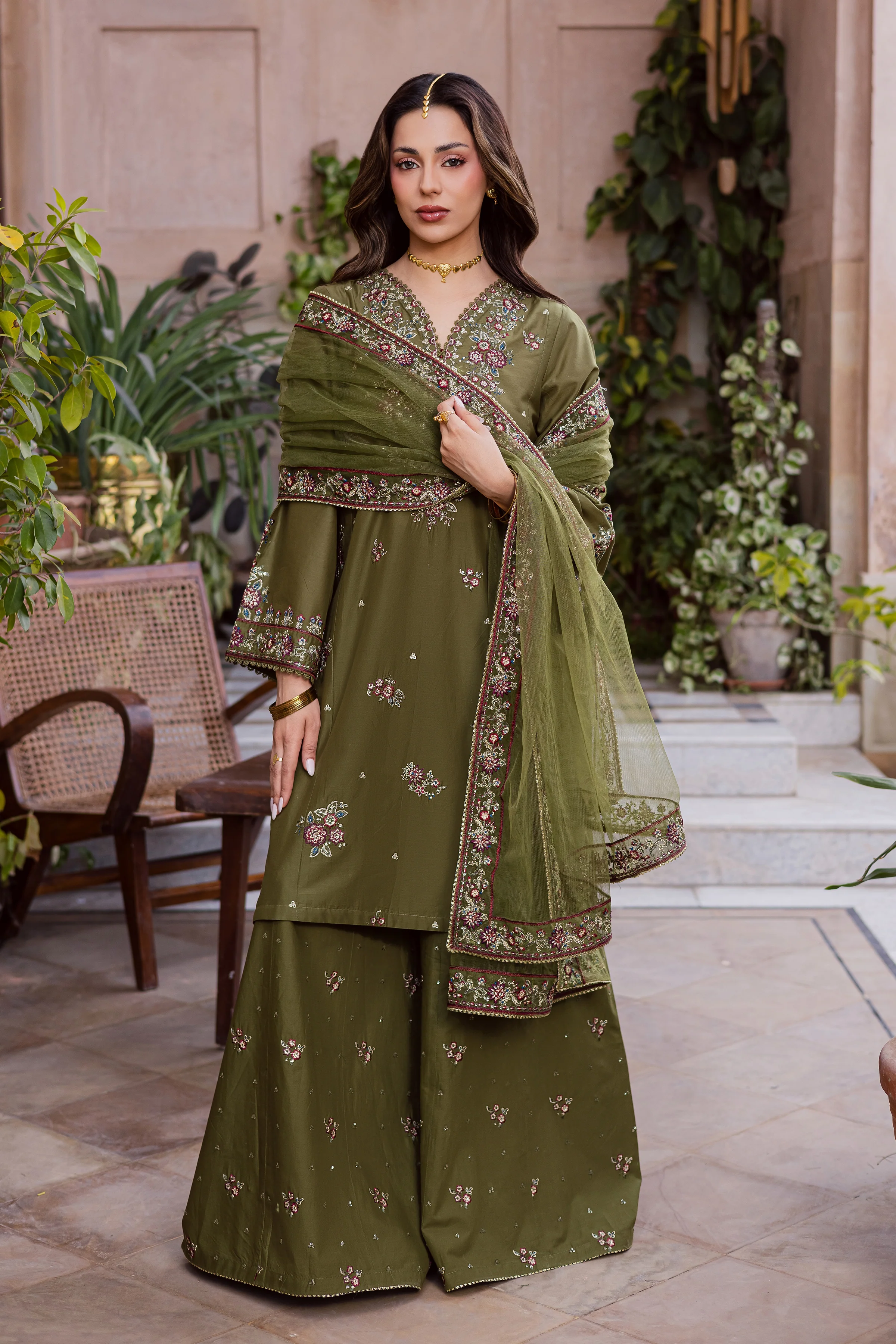 Mehlab 3Pc - Festive Embroidered Lawn - Image 7