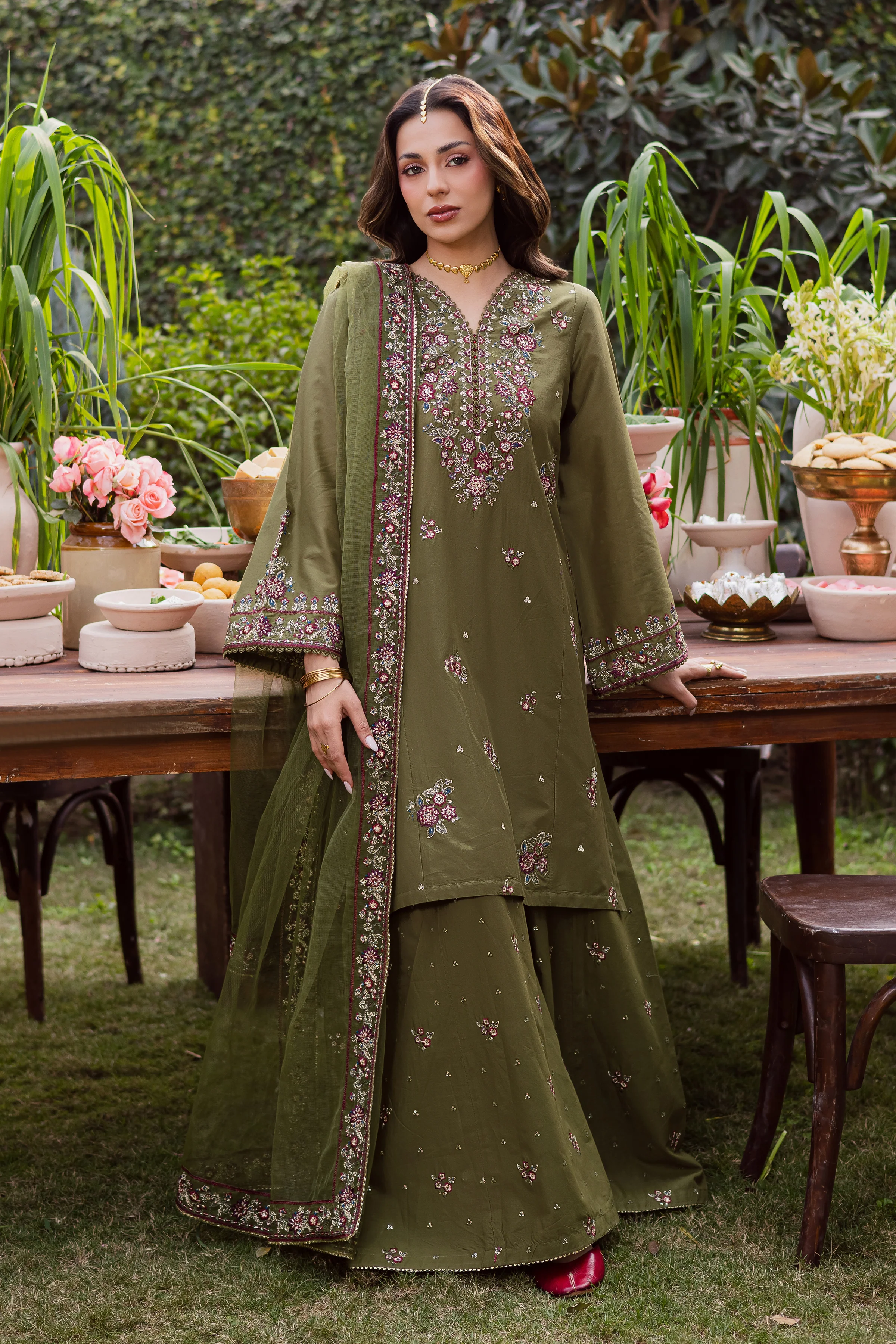 Mehlab 3Pc - Festive Embroidered Lawn - Image 9