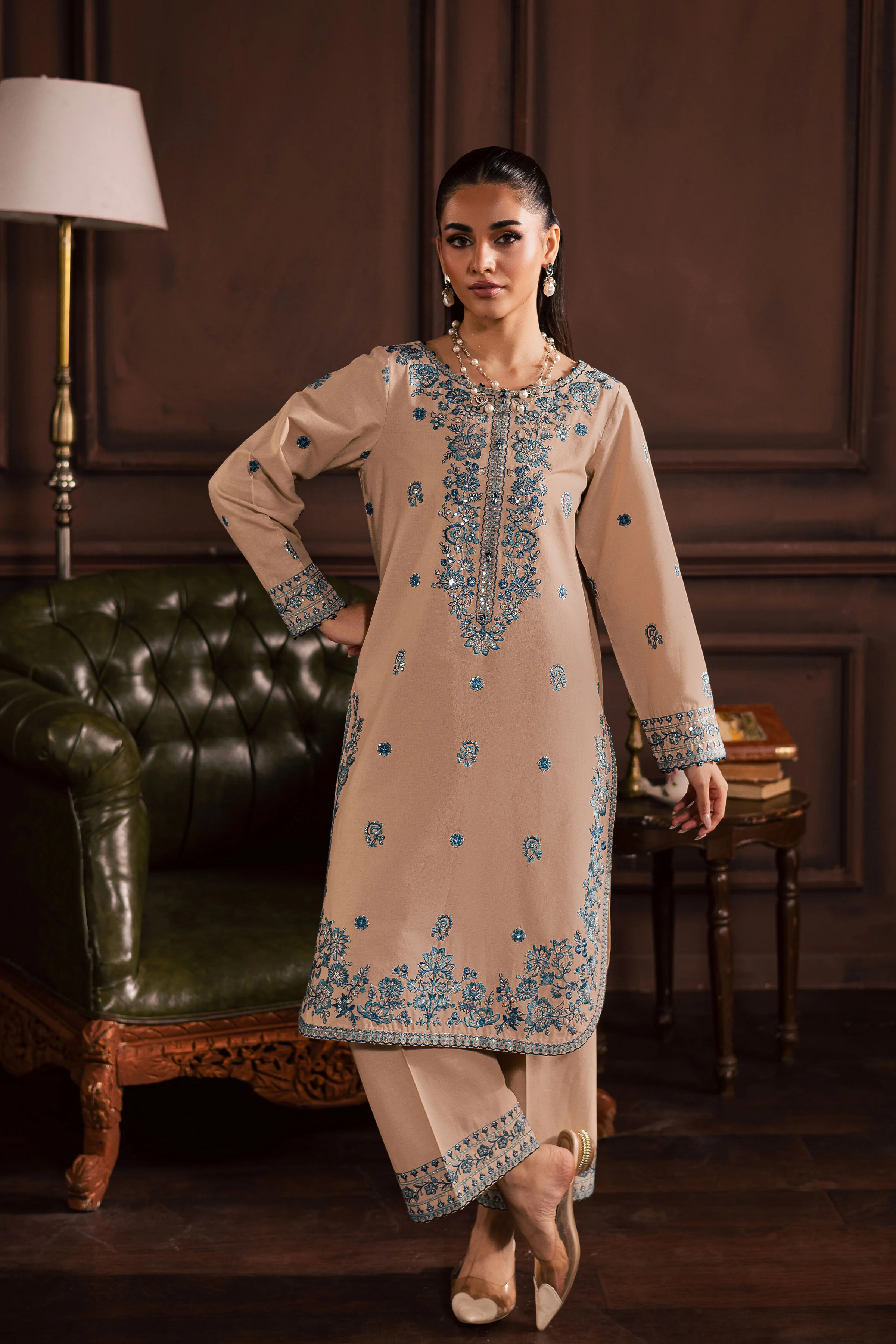 Merry 2Pc - Embroidered Khaddar Dress
