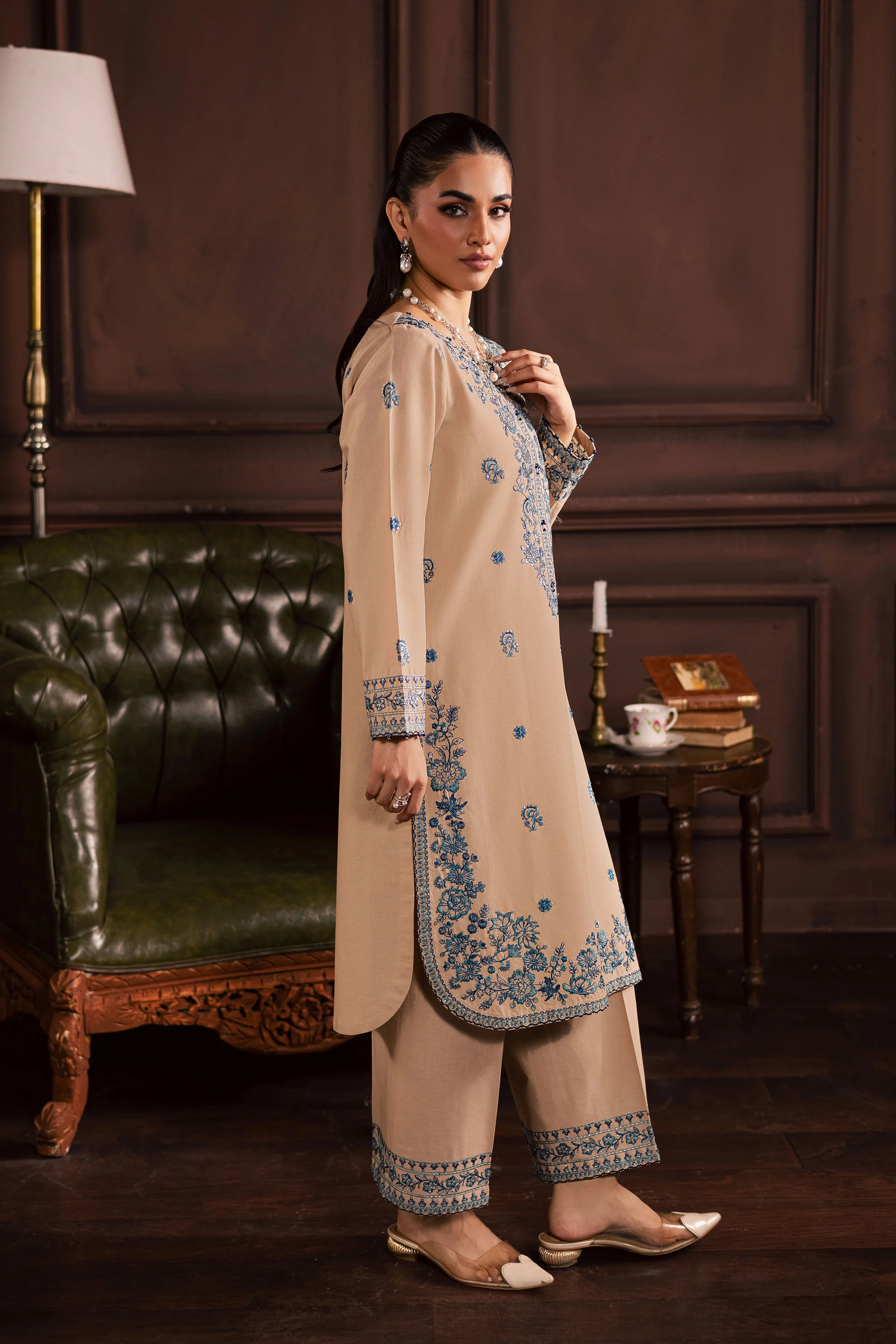 Merry 2Pc - Embroidered Khaddar Dress - Image 10