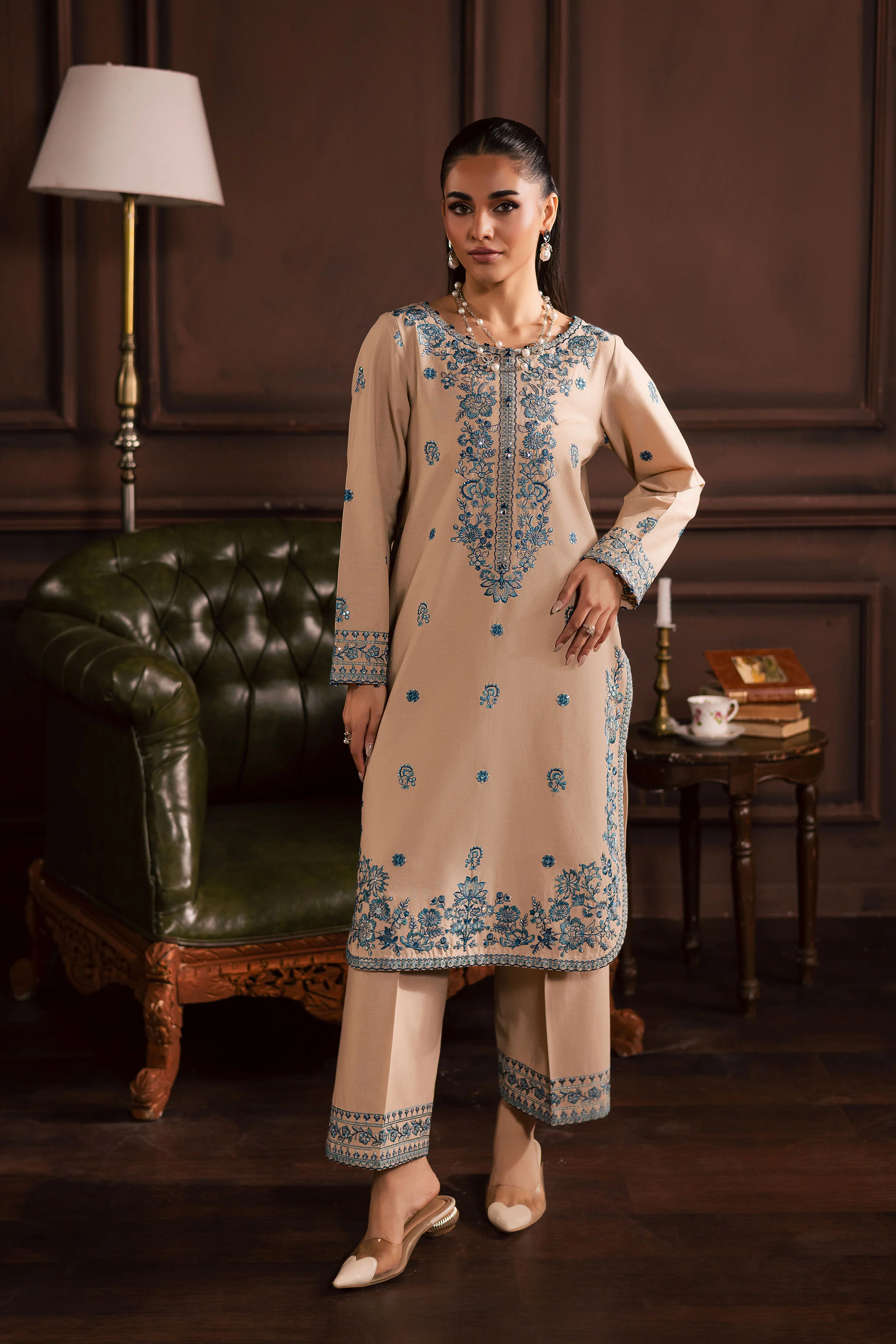 Merry 2Pc - Embroidered Khaddar Dress - Image 6