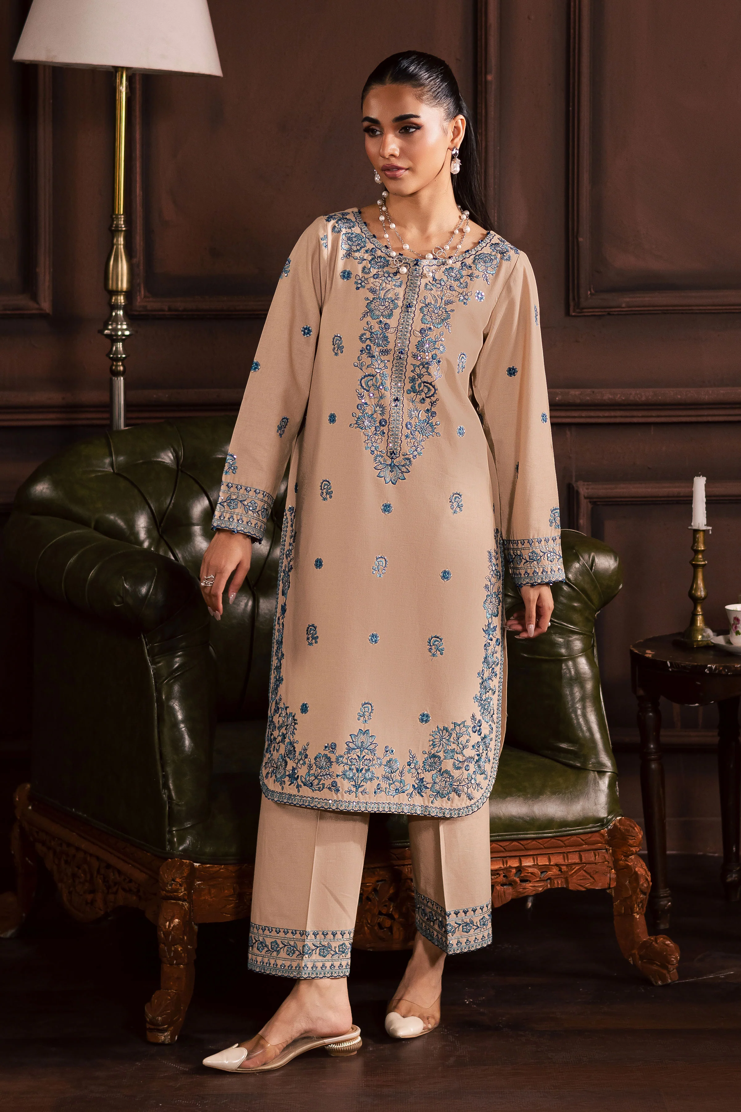 Merry 2Pc - Embroidered Khaddar Dress - Image 7