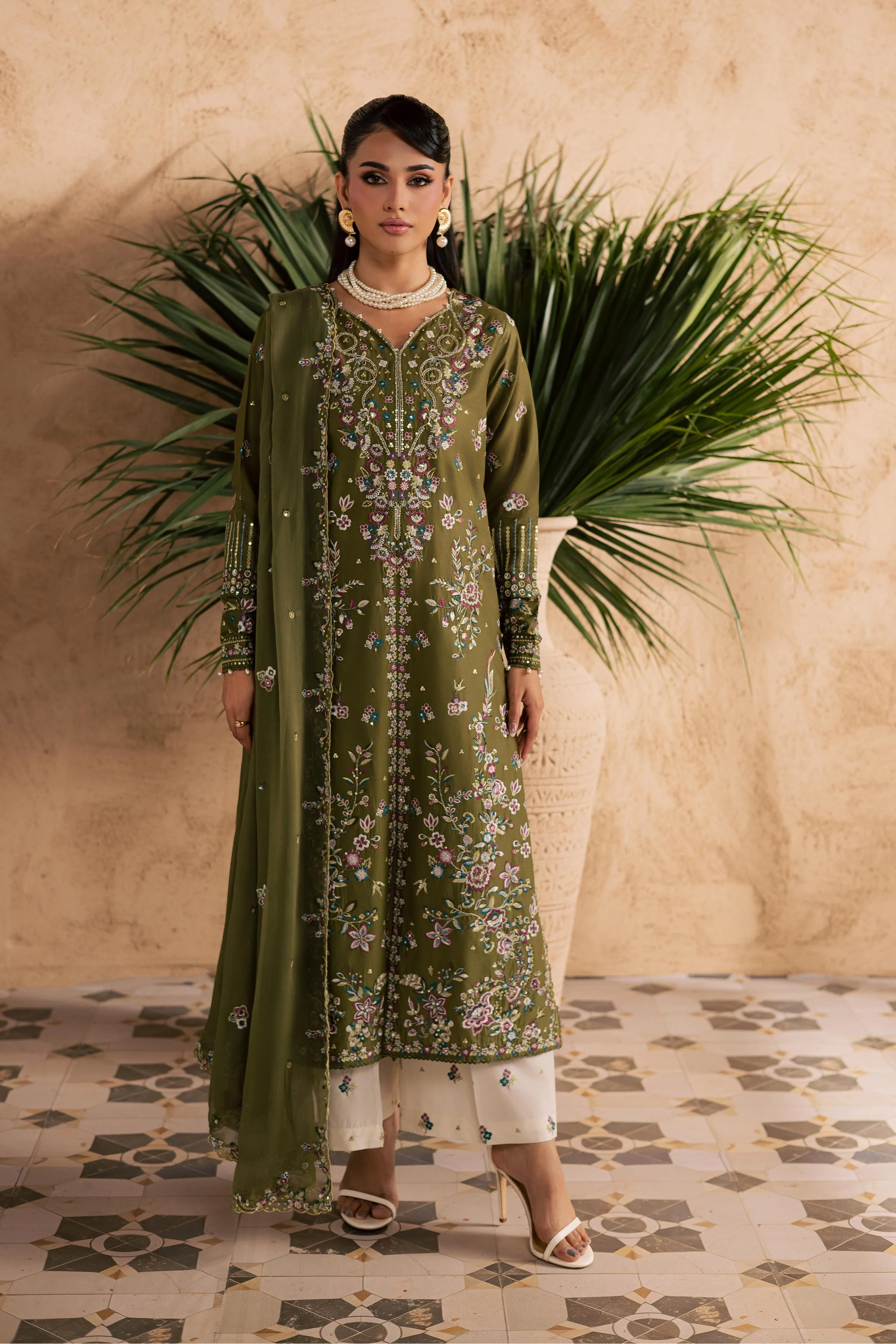 Meshal 3Pc - Embroidered Festive Pret