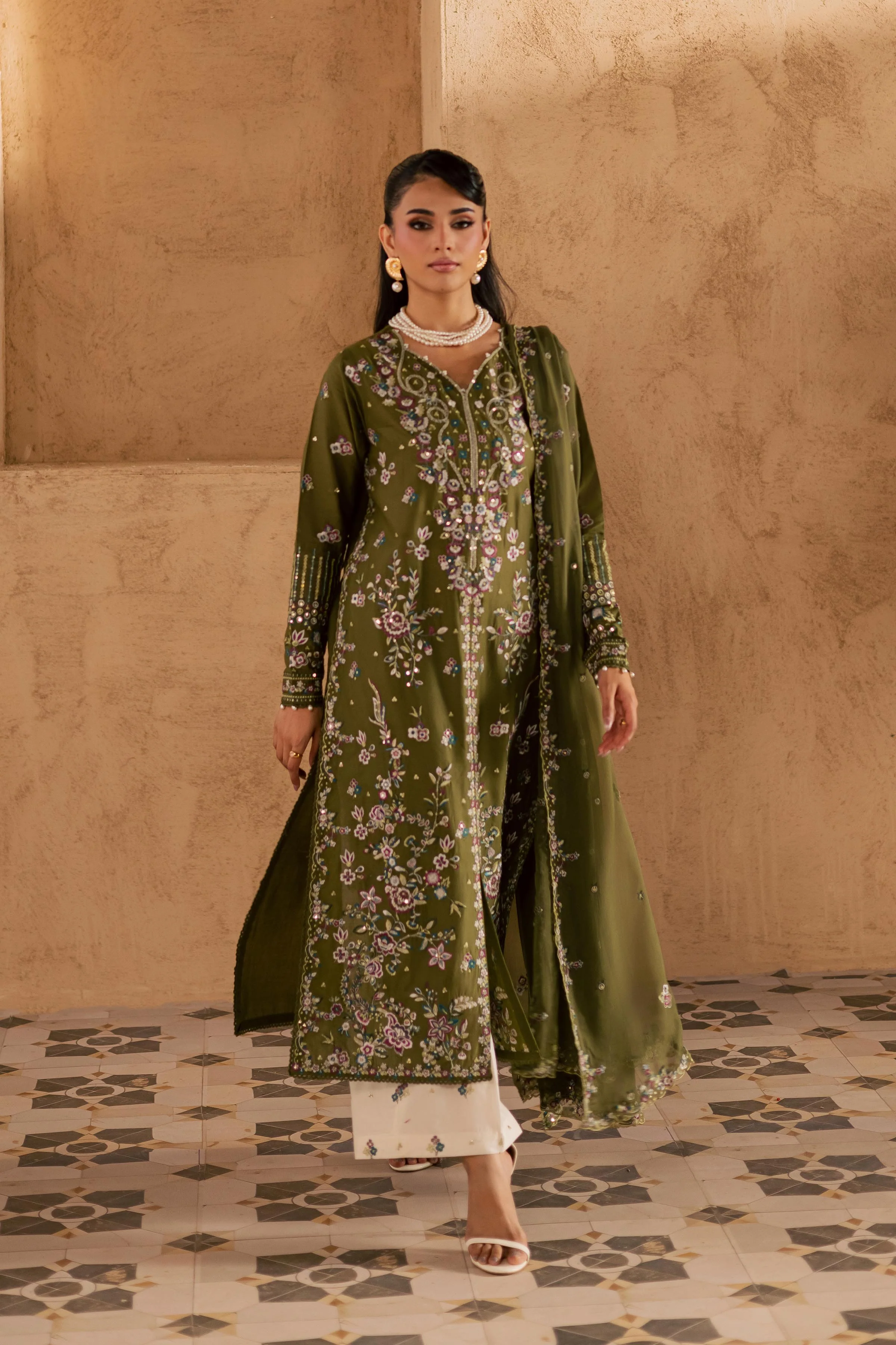 Meshal 3Pc - Embroidered Festive Pret - Image 10
