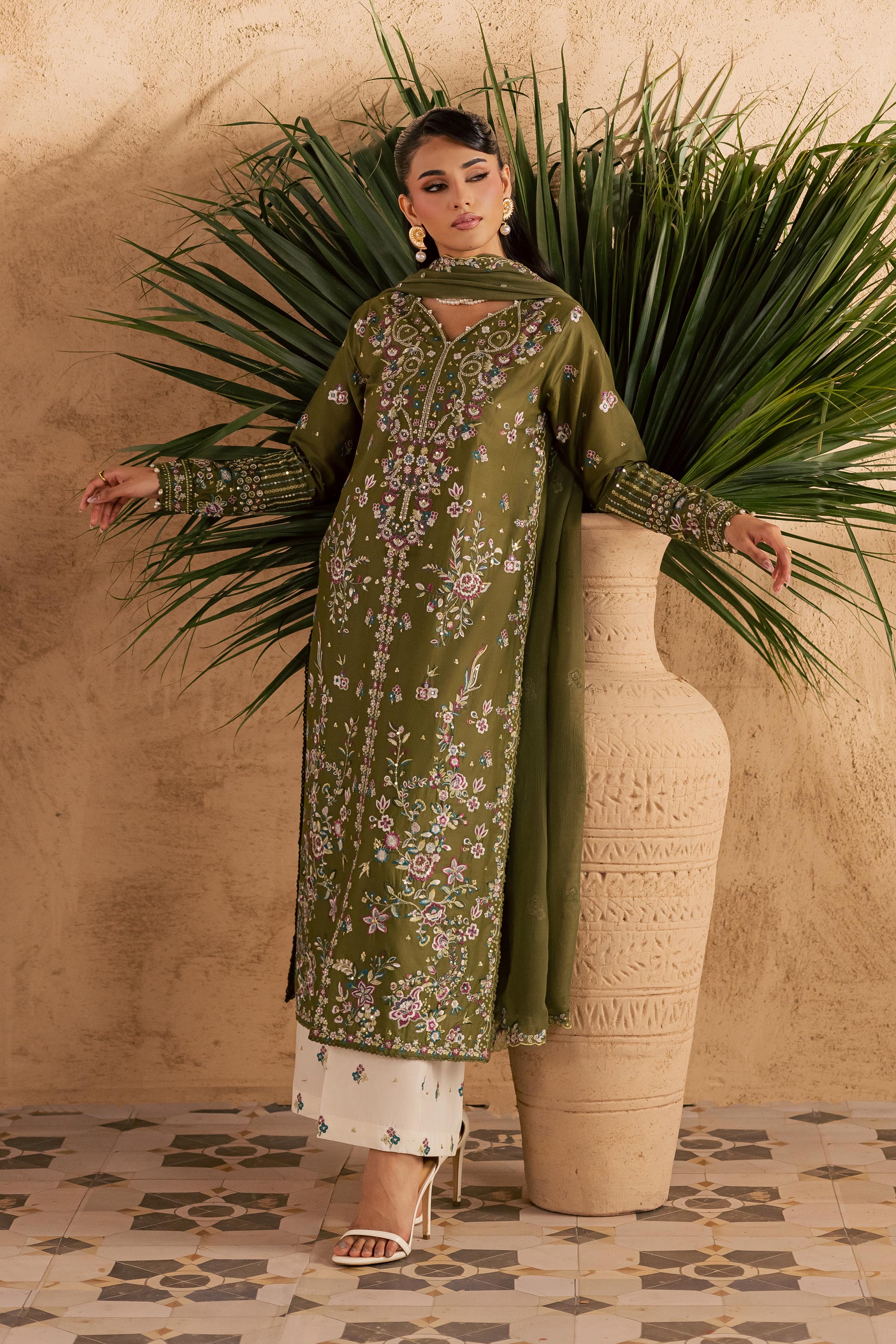 Meshal 3Pc - Embroidered Festive Pret - Image 12