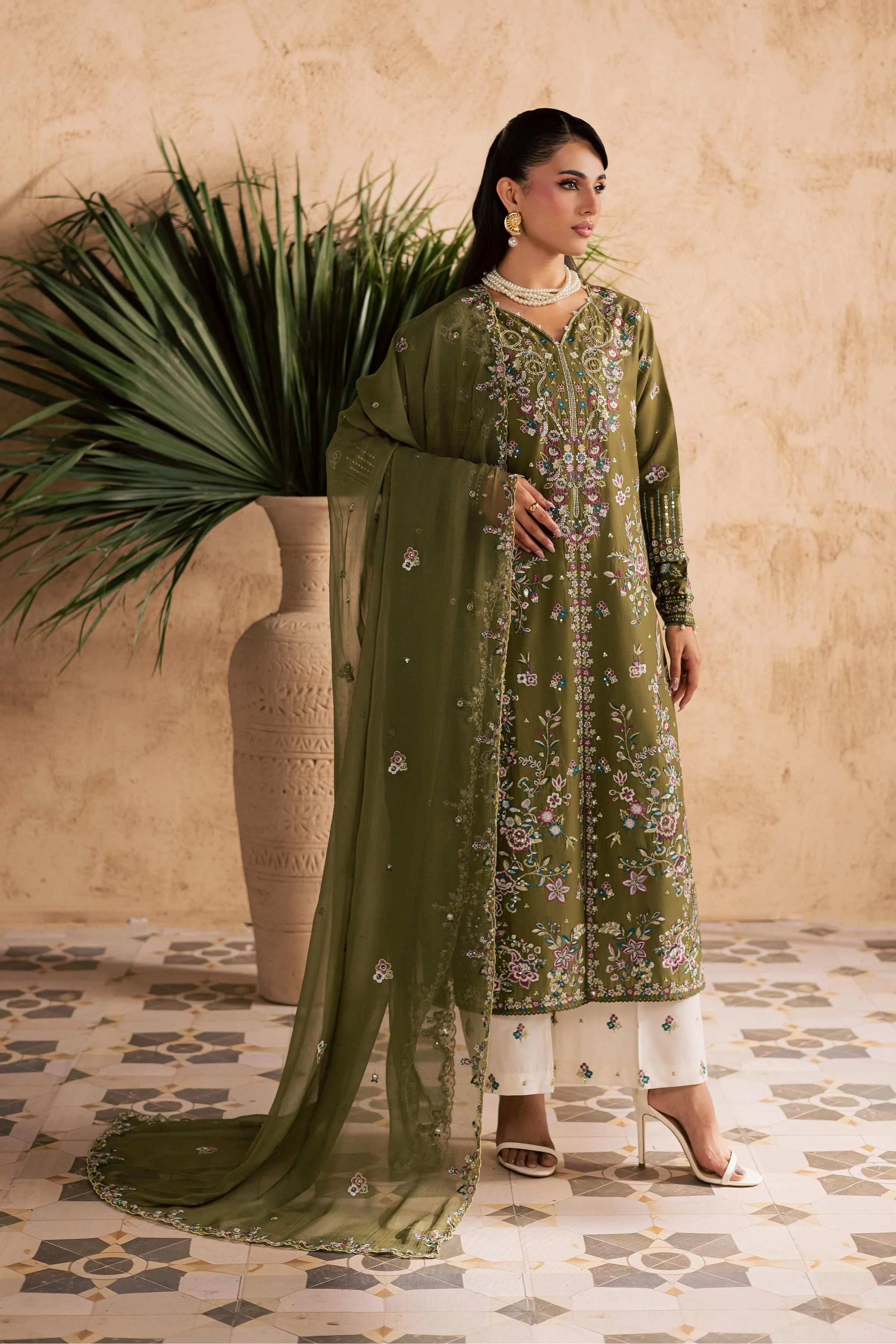 Meshal 3Pc - Embroidered Festive Pret - Image 7