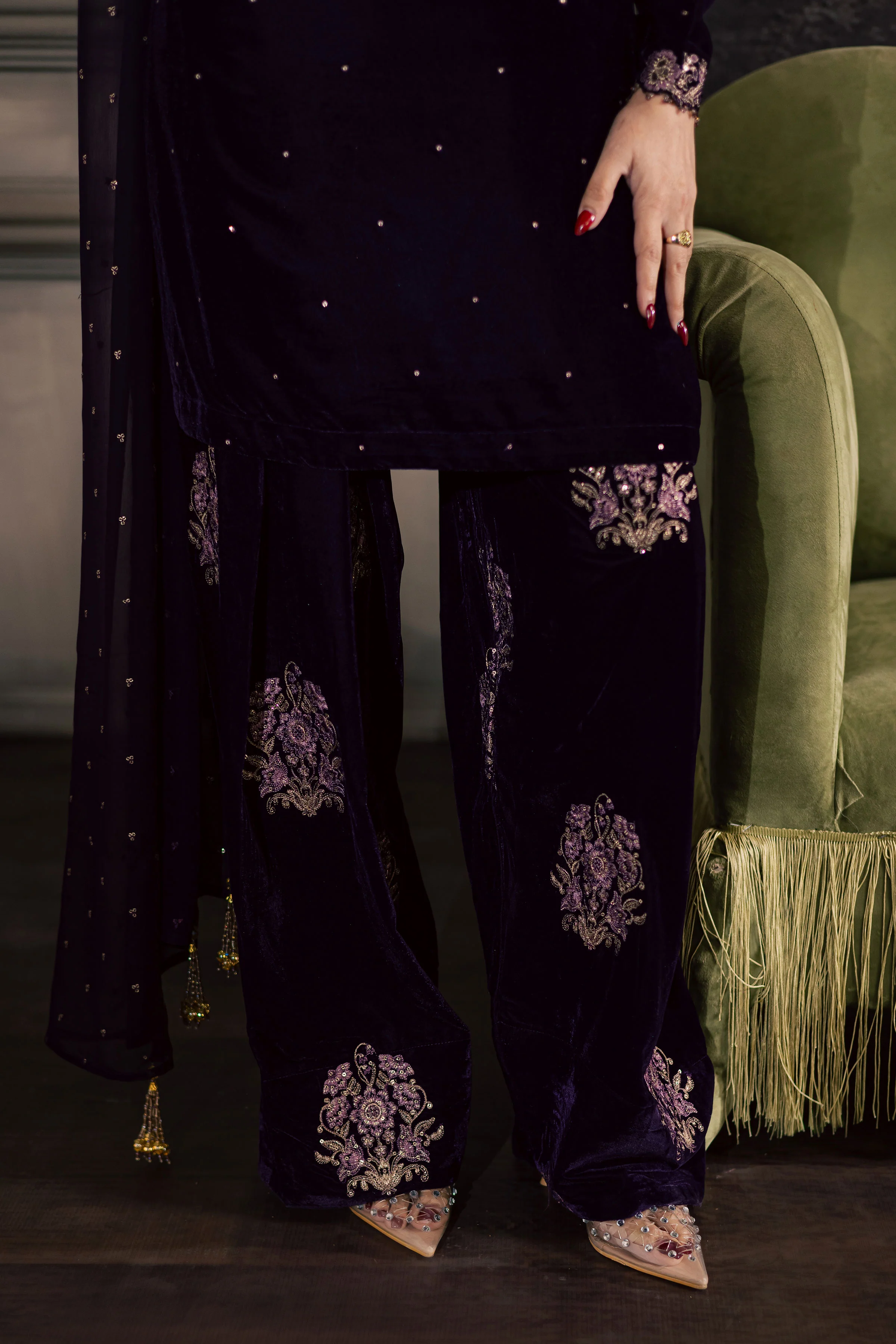 Midnight Purple 3Pc - Velvet Luxe Pret - Image 10