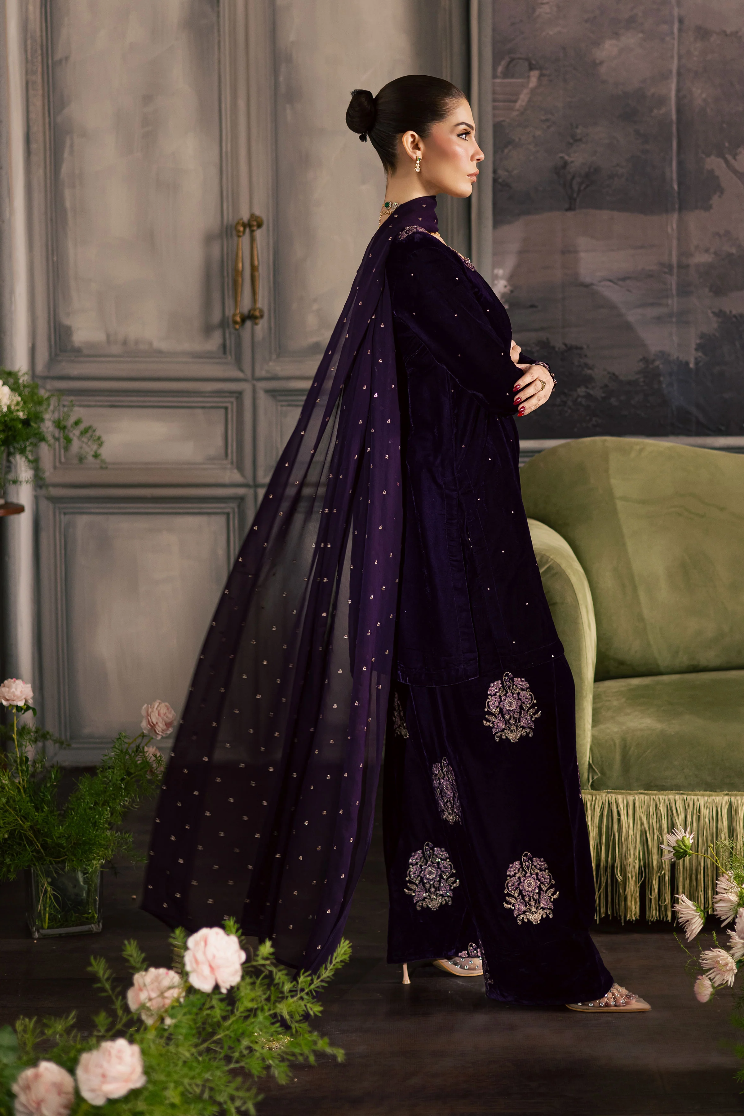 Midnight Purple 3Pc - Velvet Luxe Pret - Image 3