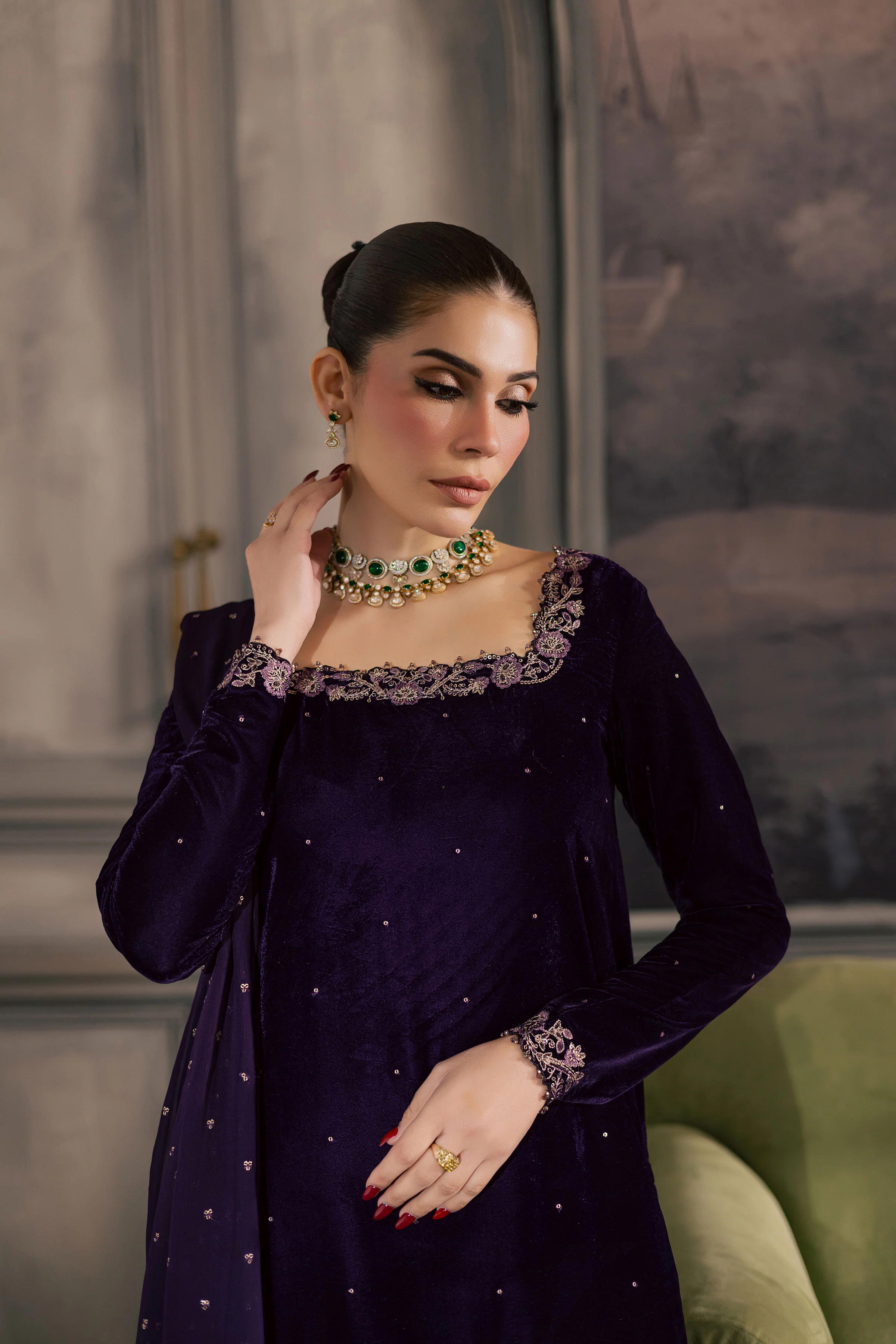 Midnight Purple 3Pc - Velvet Luxe Pret - Image 7