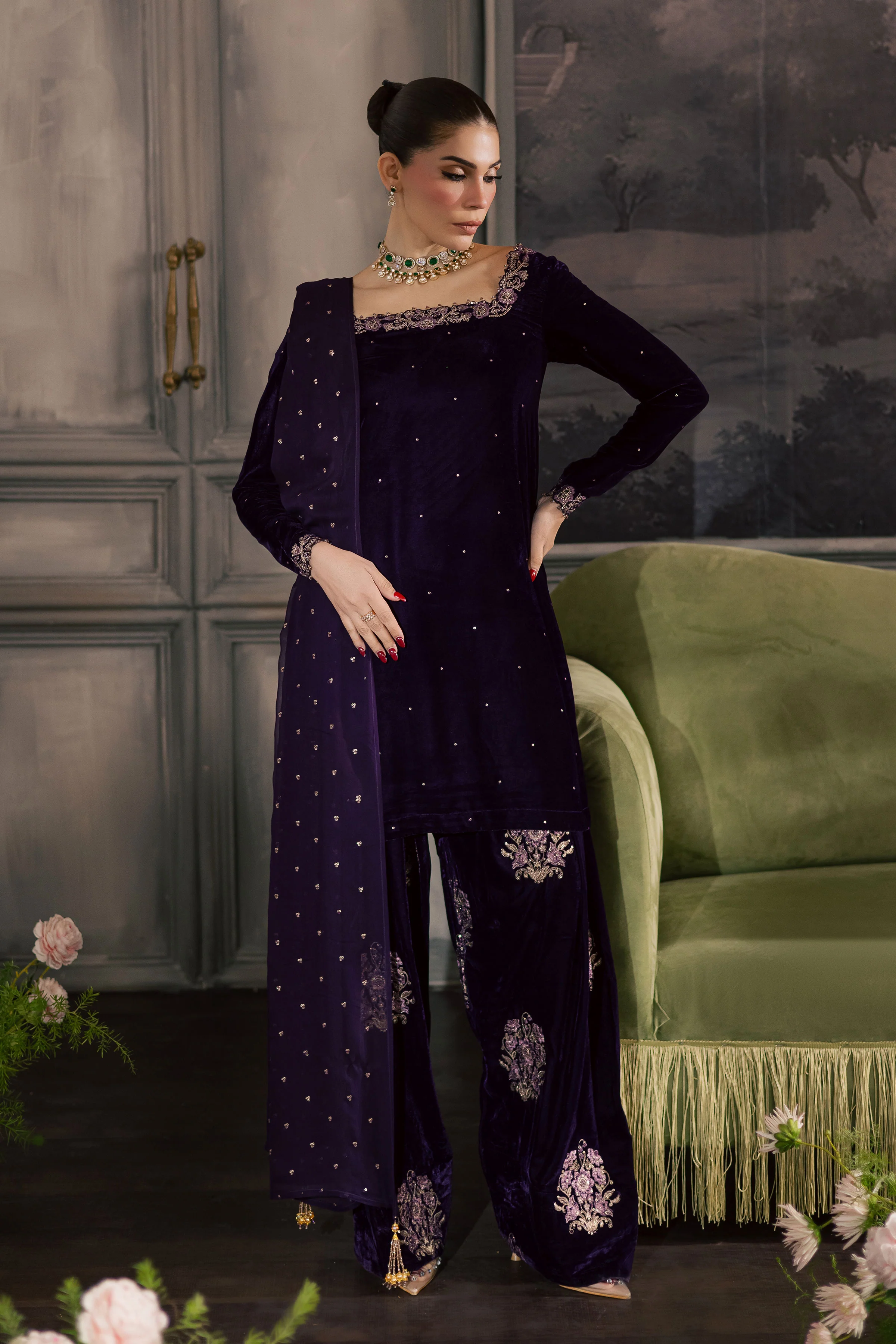 Midnight Purple 3Pc - Velvet Luxe Pret - Image 8