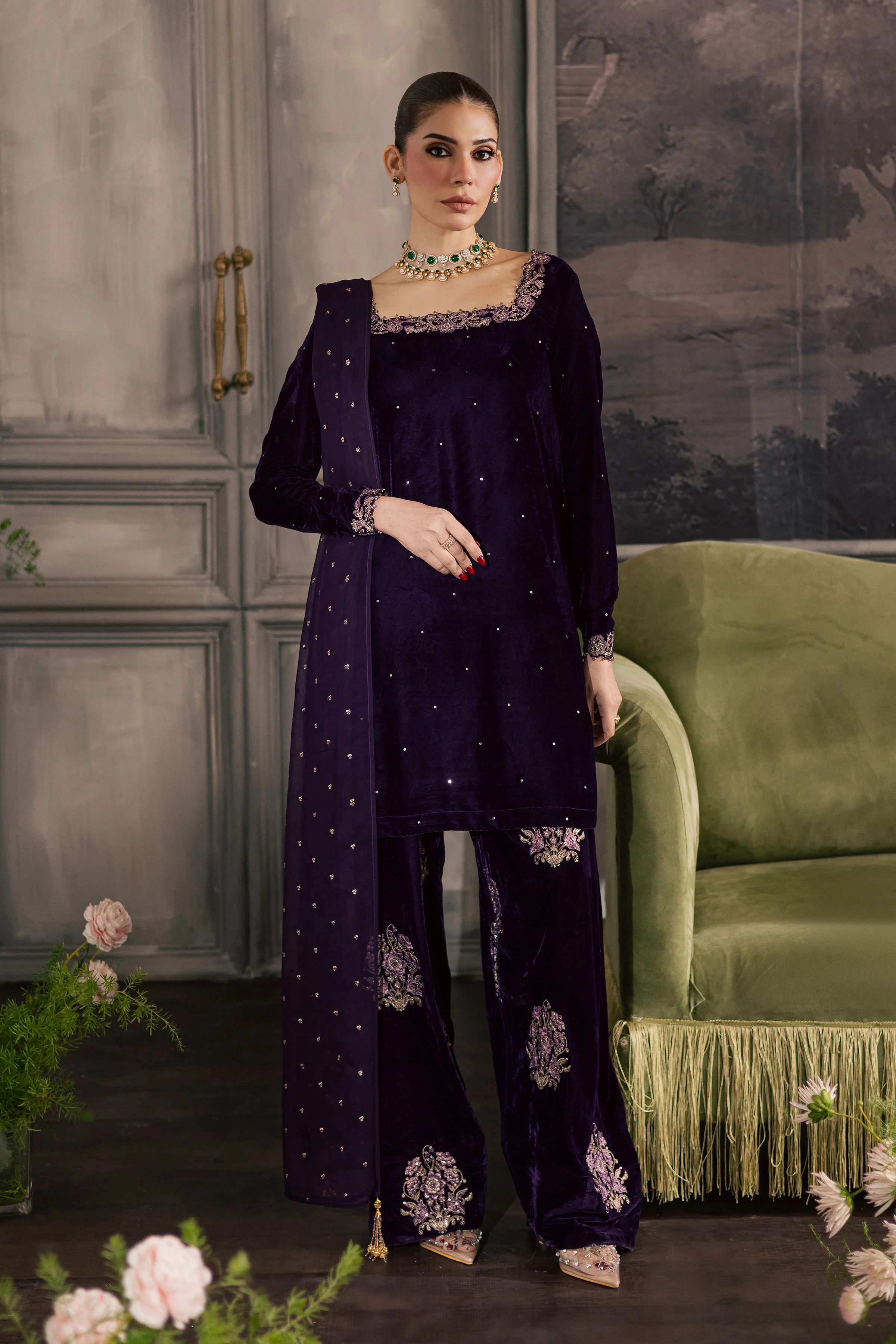 Midnight Purple 3Pc - Velvet Luxe Pret - Image 9