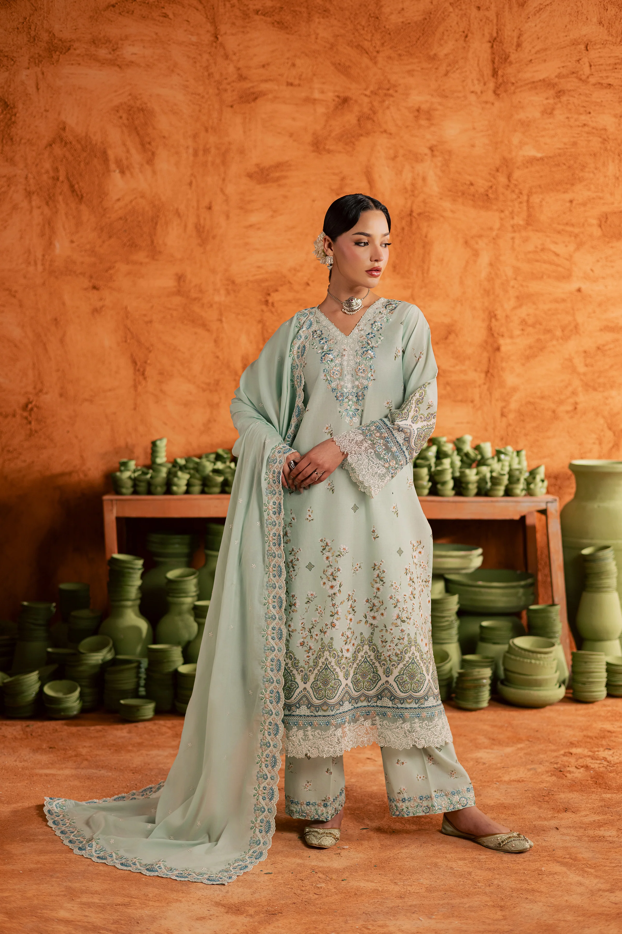 Mint Chip 3Pc - Printed Lawn Dress - Image 4