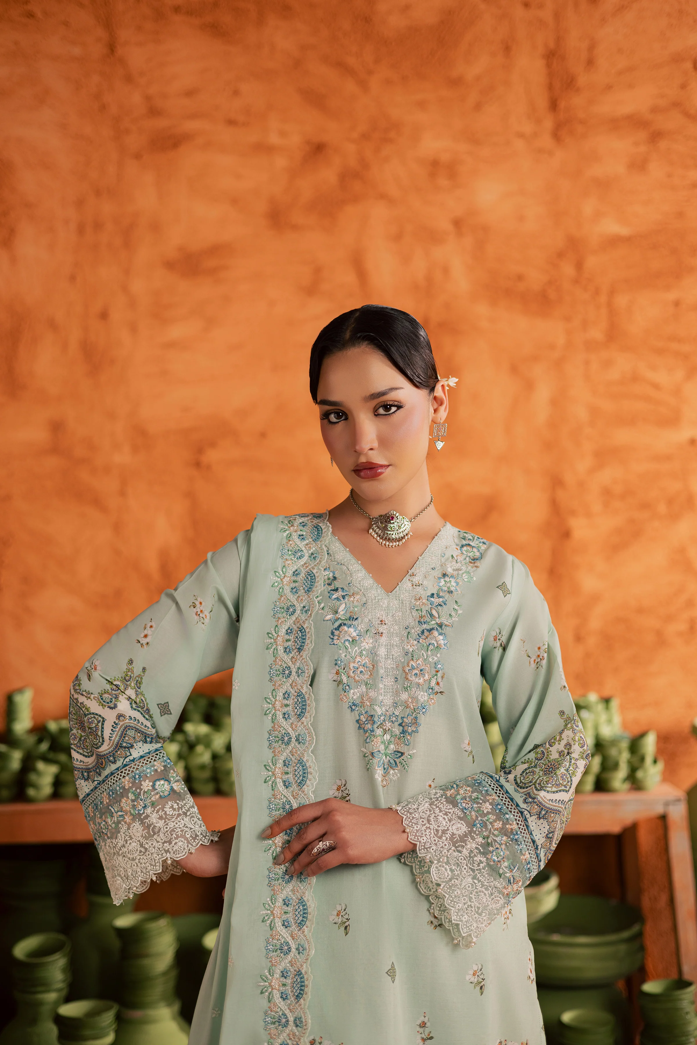 Mint Chip 3Pc - Printed Lawn Dress - Image 5
