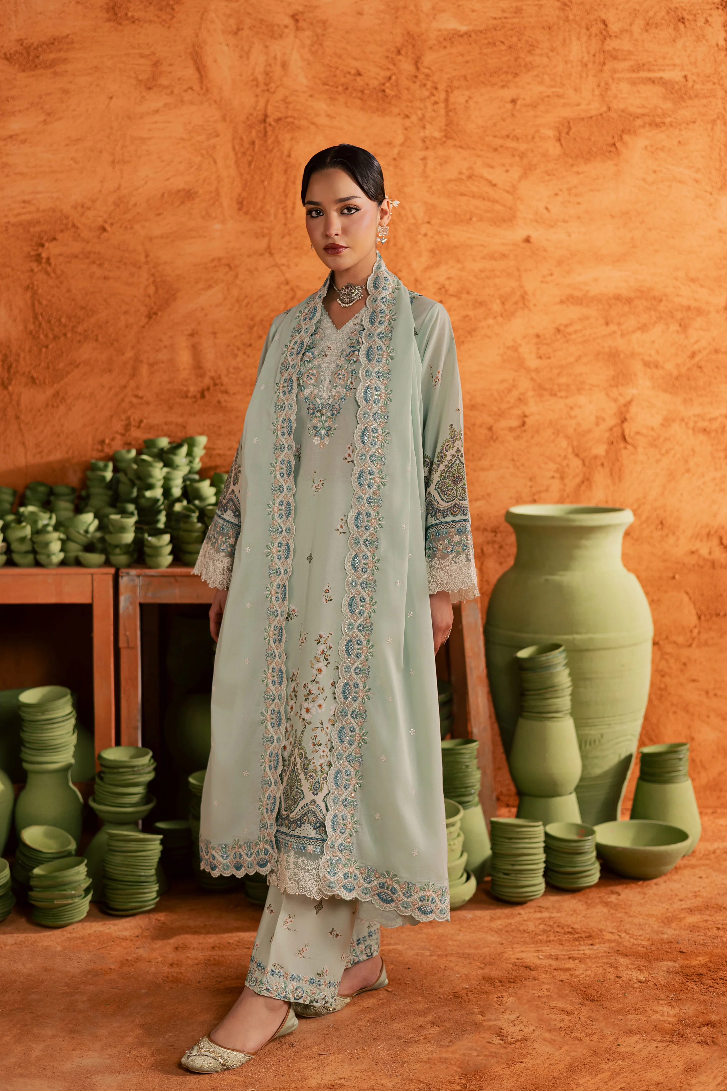 Mint Chip 3Pc - Printed Lawn Dress - Image 7