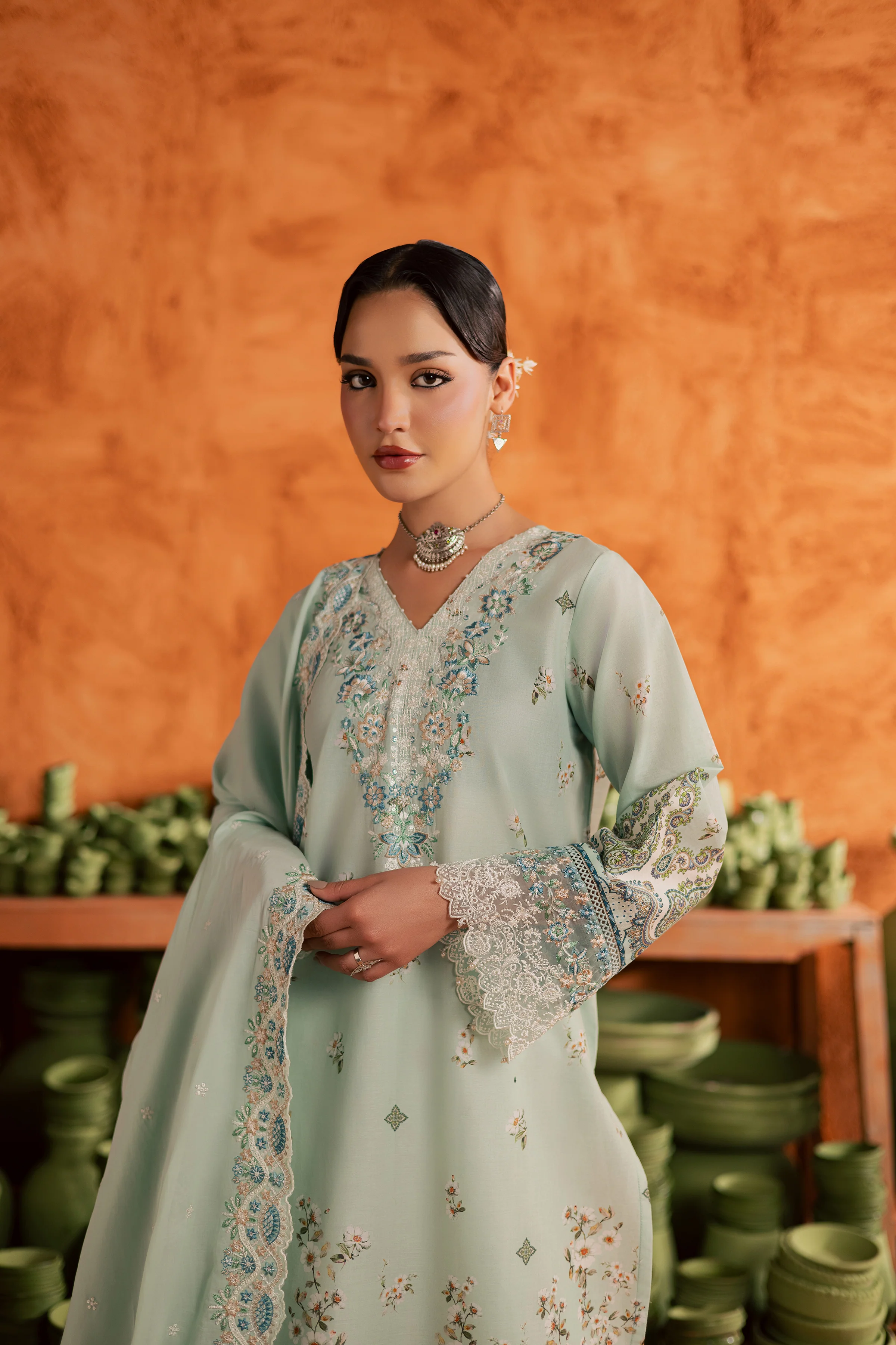 Mint Chip 3Pc - Printed Lawn Dress - Image 8