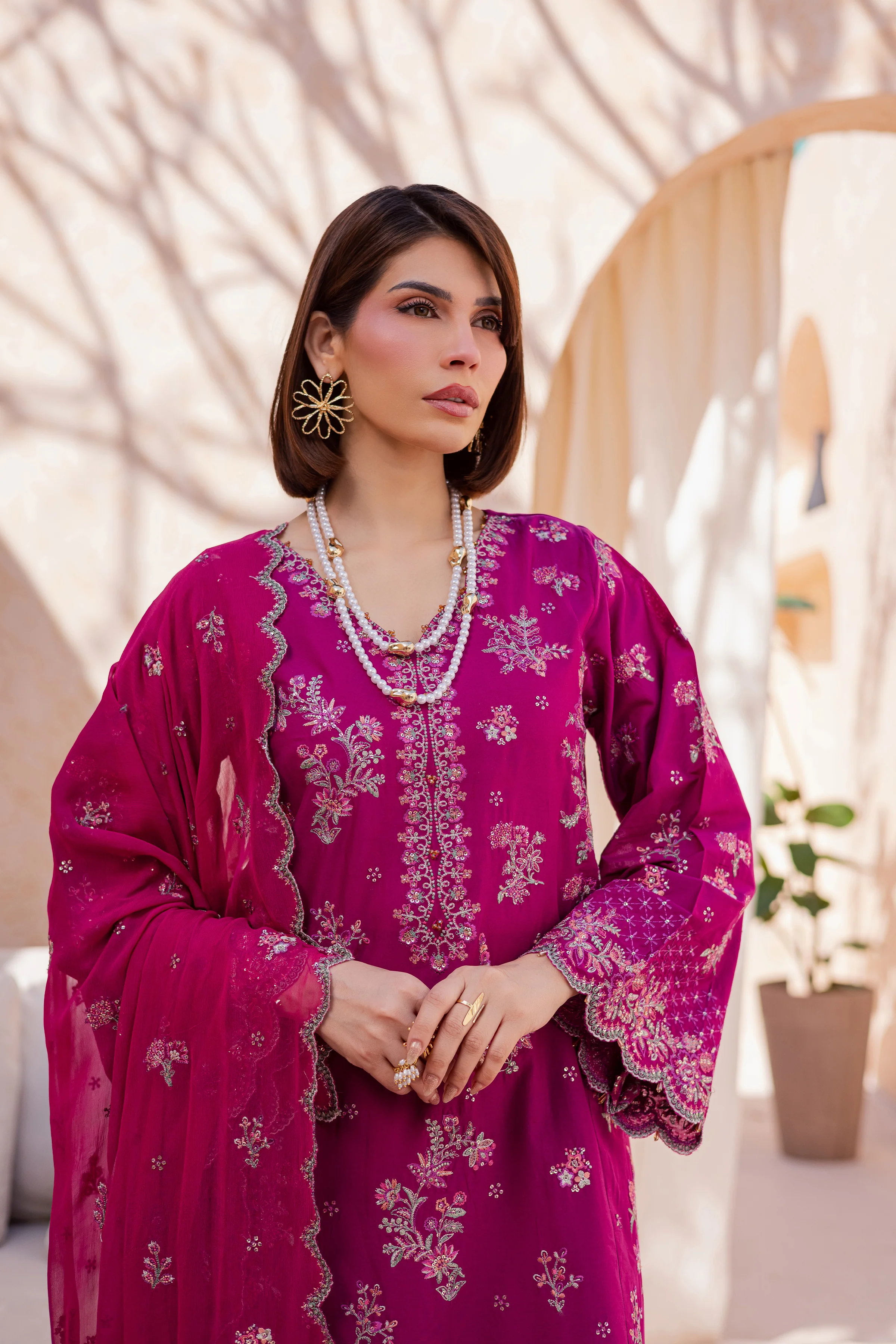 Mirha 3Pc - Festive Embroidered Lawn - Image 2
