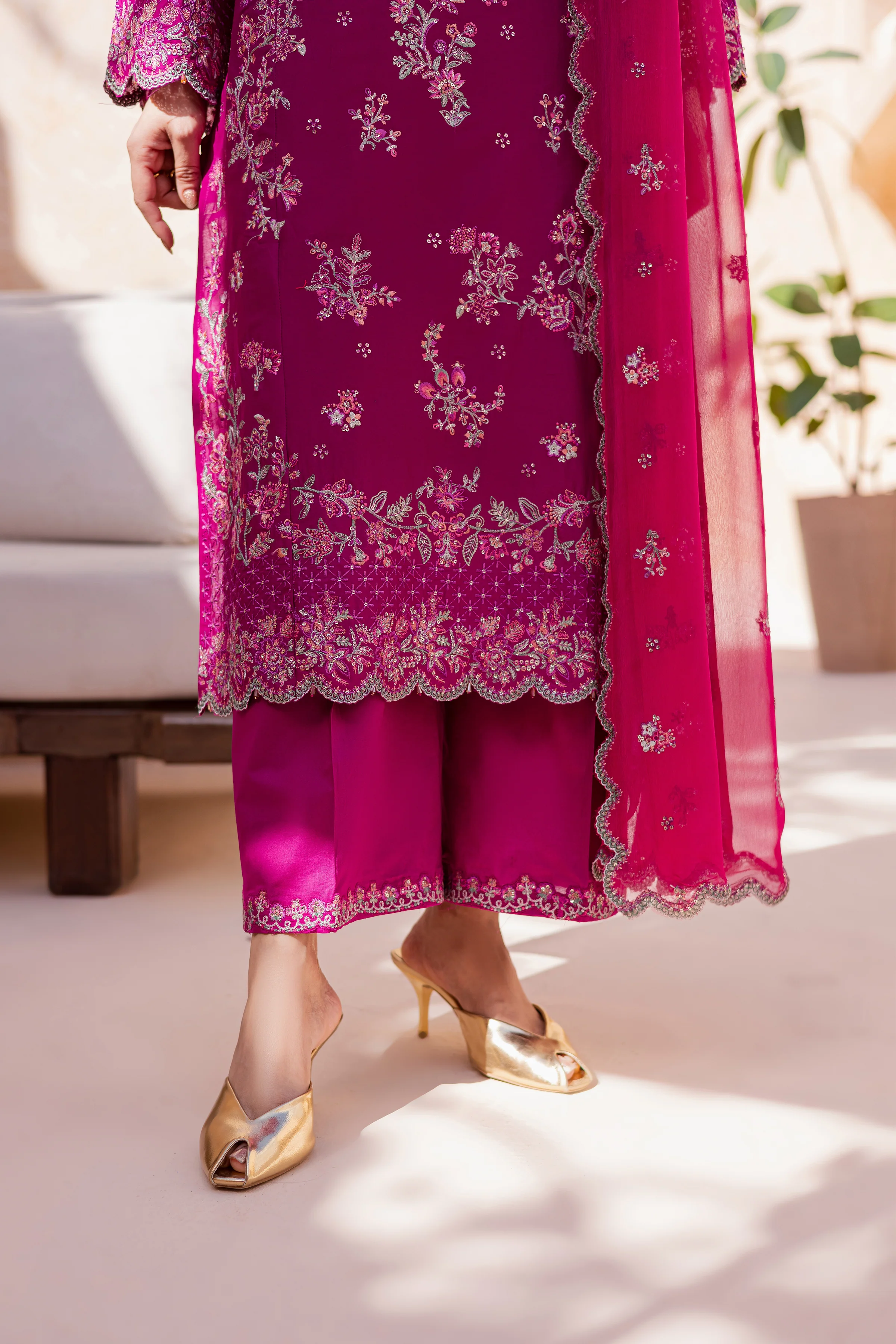 Mirha 3Pc - Festive Embroidered Lawn - Image 7