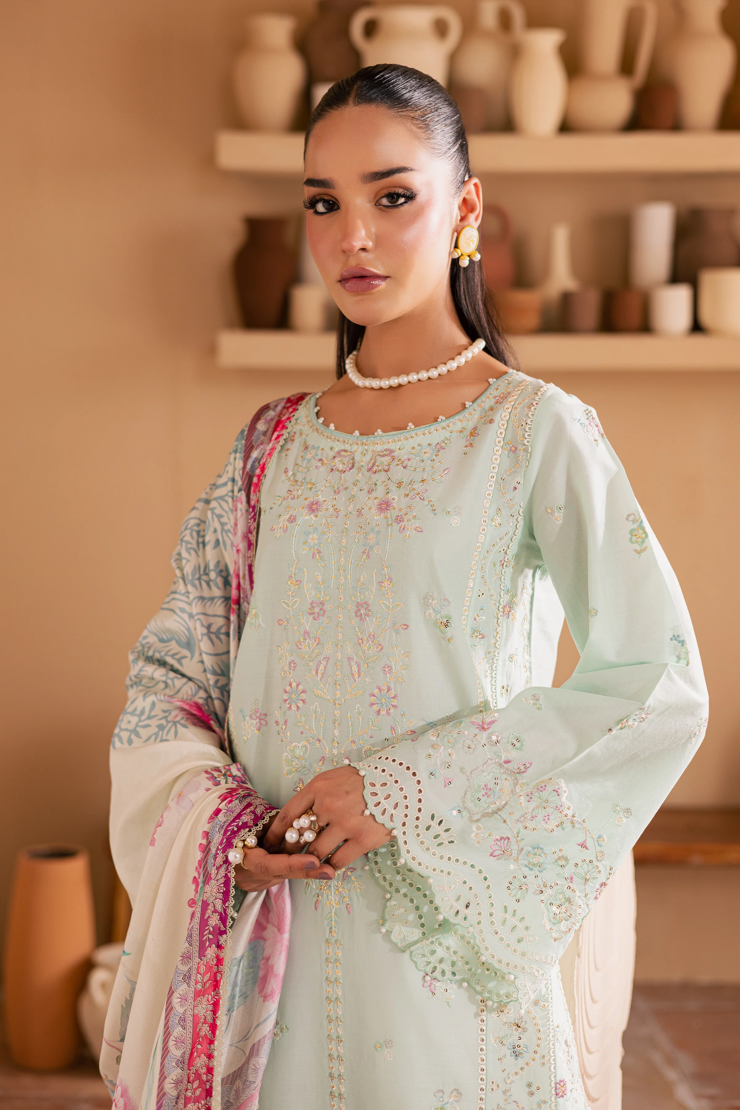 Miya 3Pc - Embroidered Lawn Dress - Image 2