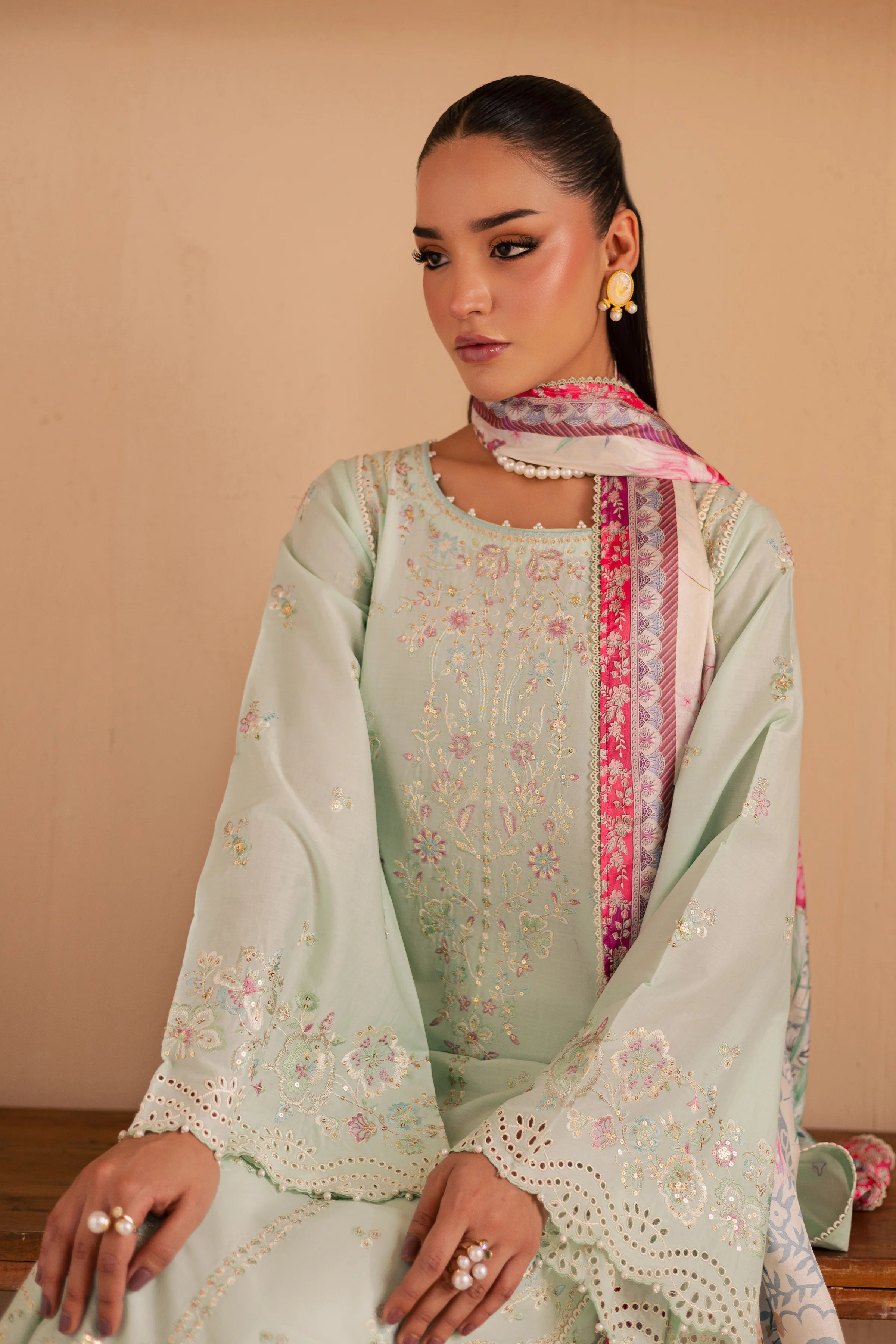 Miya 3Pc - Embroidered Lawn Dress - Image 3