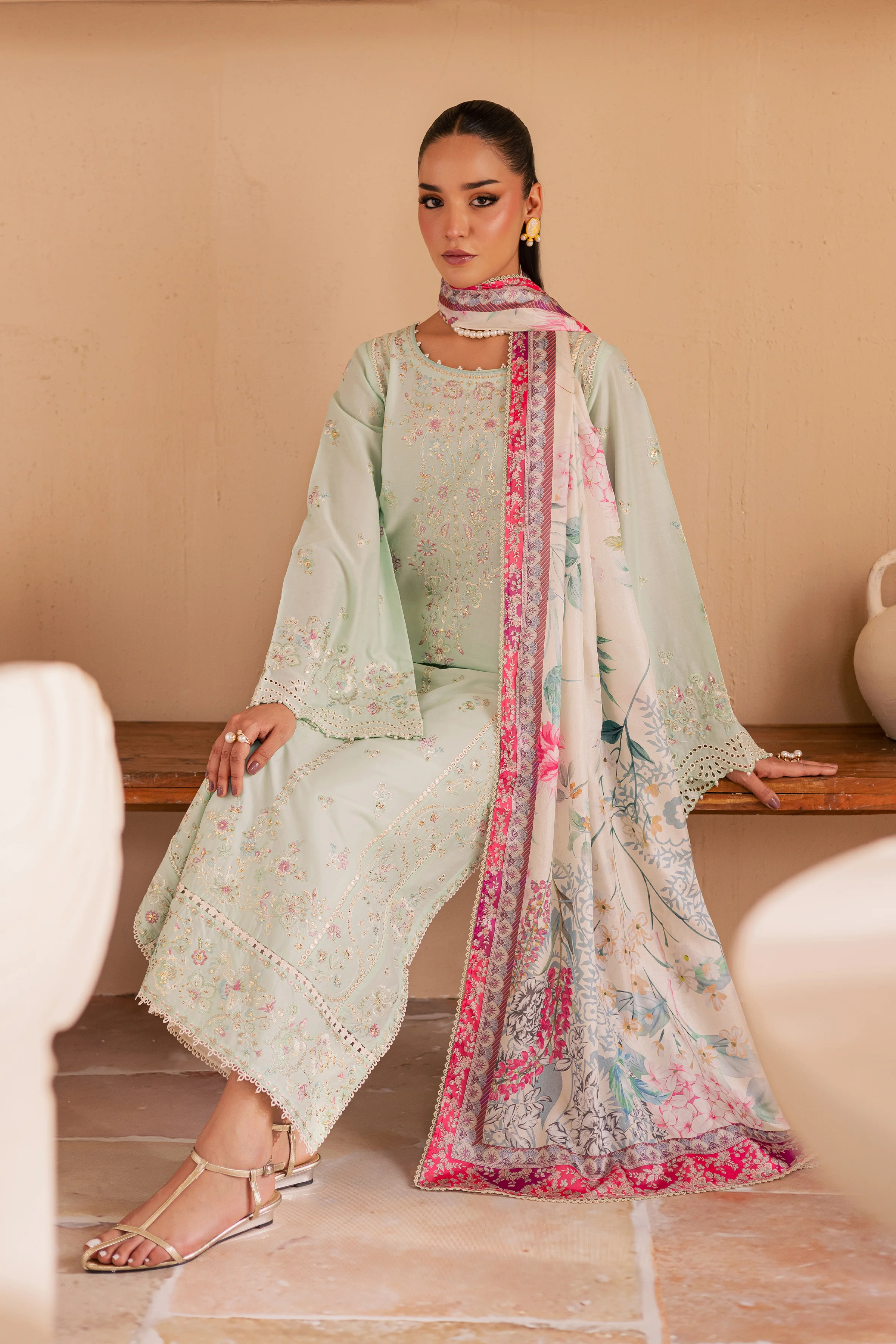 Miya 3Pc - Embroidered Lawn Dress - Image 4