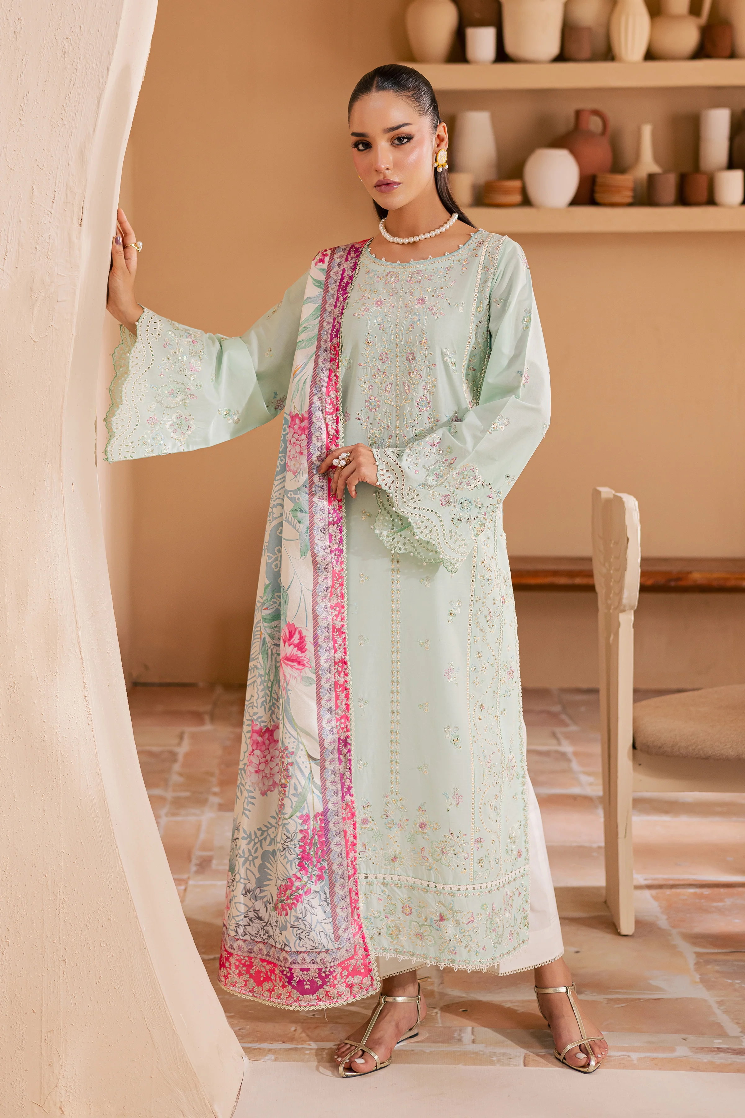 Miya 3Pc - Embroidered Lawn Dress - Image 5