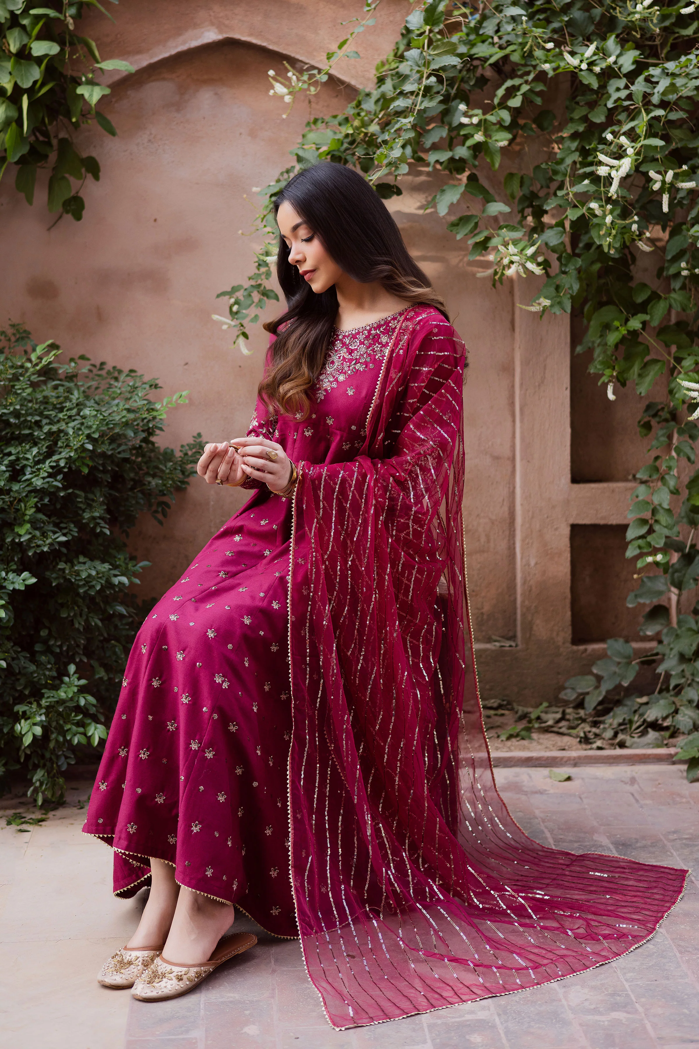 Monaar 3Pc - Embroidered Karandi Dress - Image 4