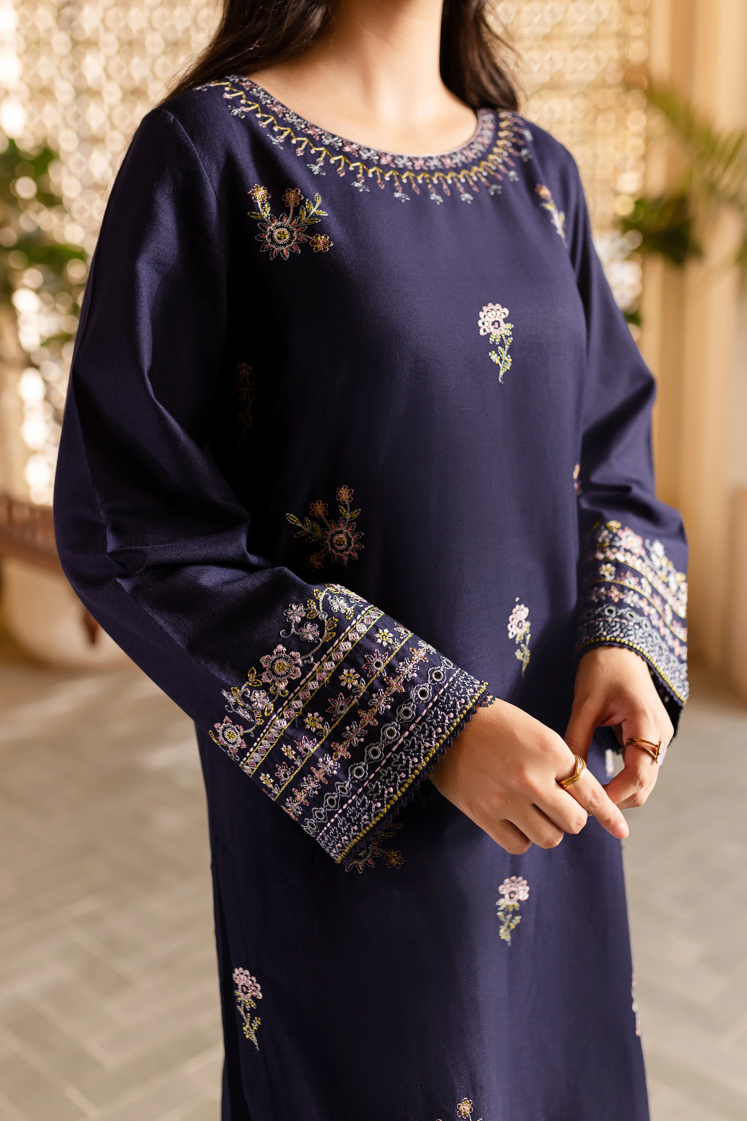 Moonlight 2Pc - Embroidered Khaddar Dress - Image 10