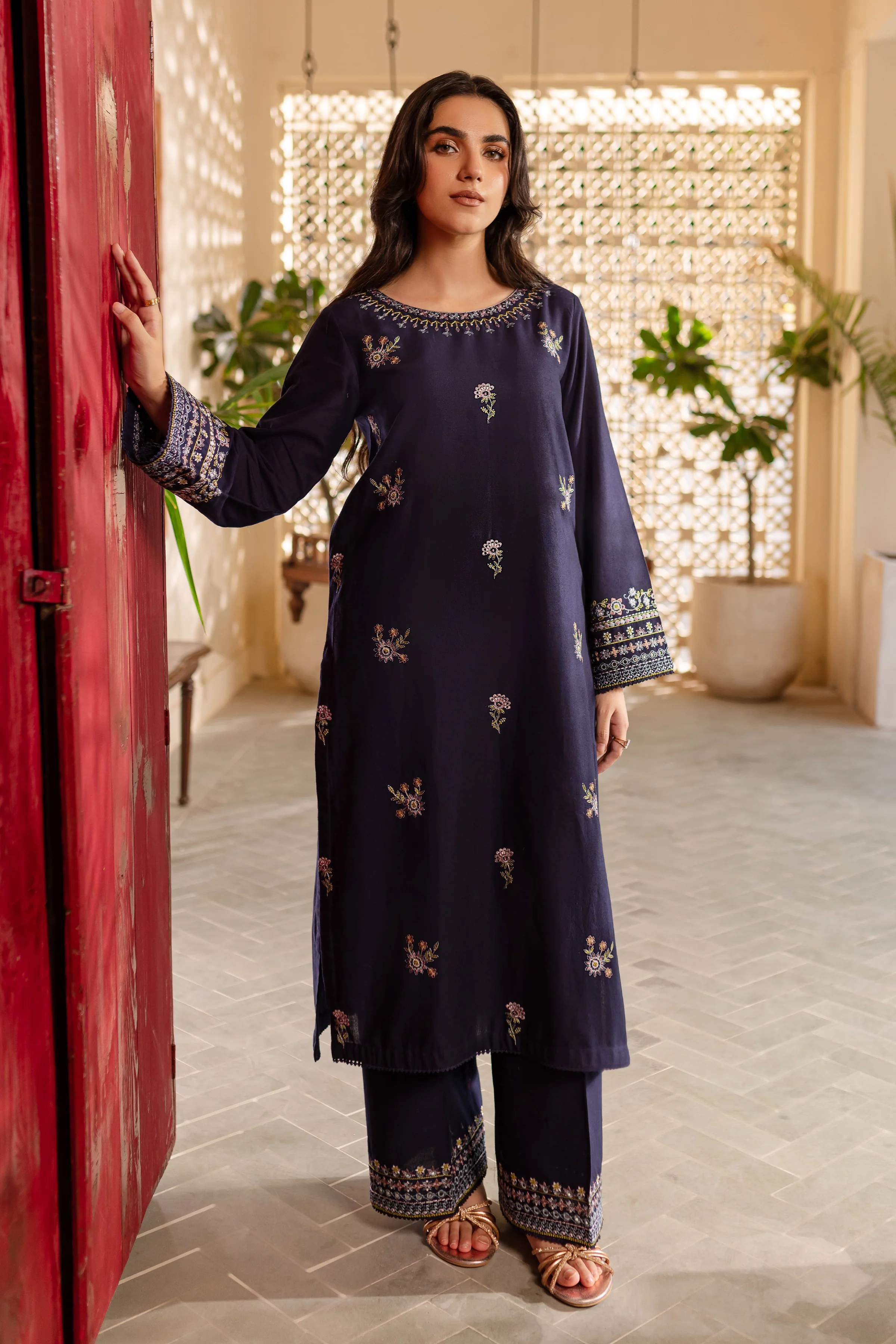 Moonlight 2Pc - Embroidered Khaddar Dress - Image 4