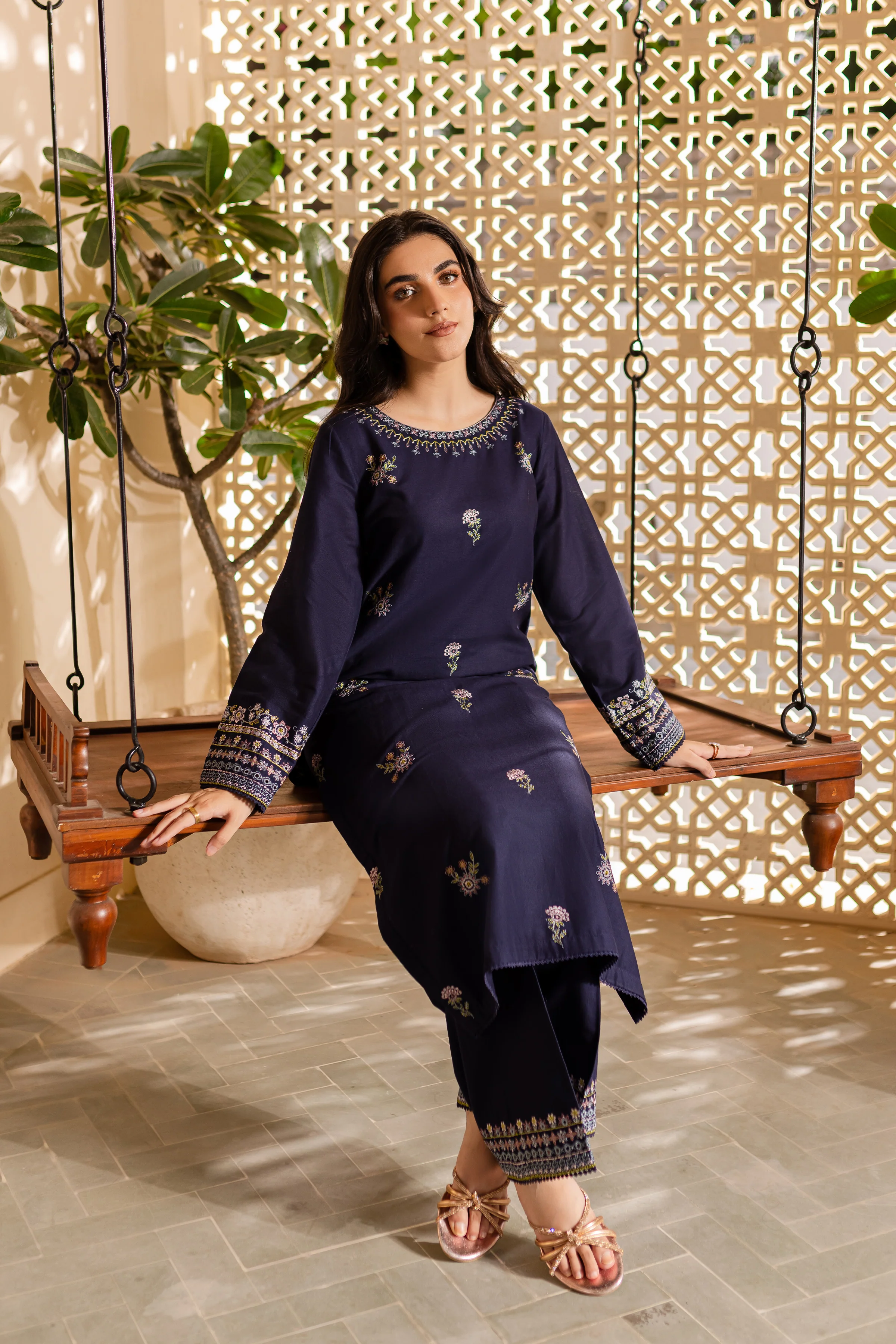 Moonlight 2Pc - Embroidered Khaddar Dress - Image 5