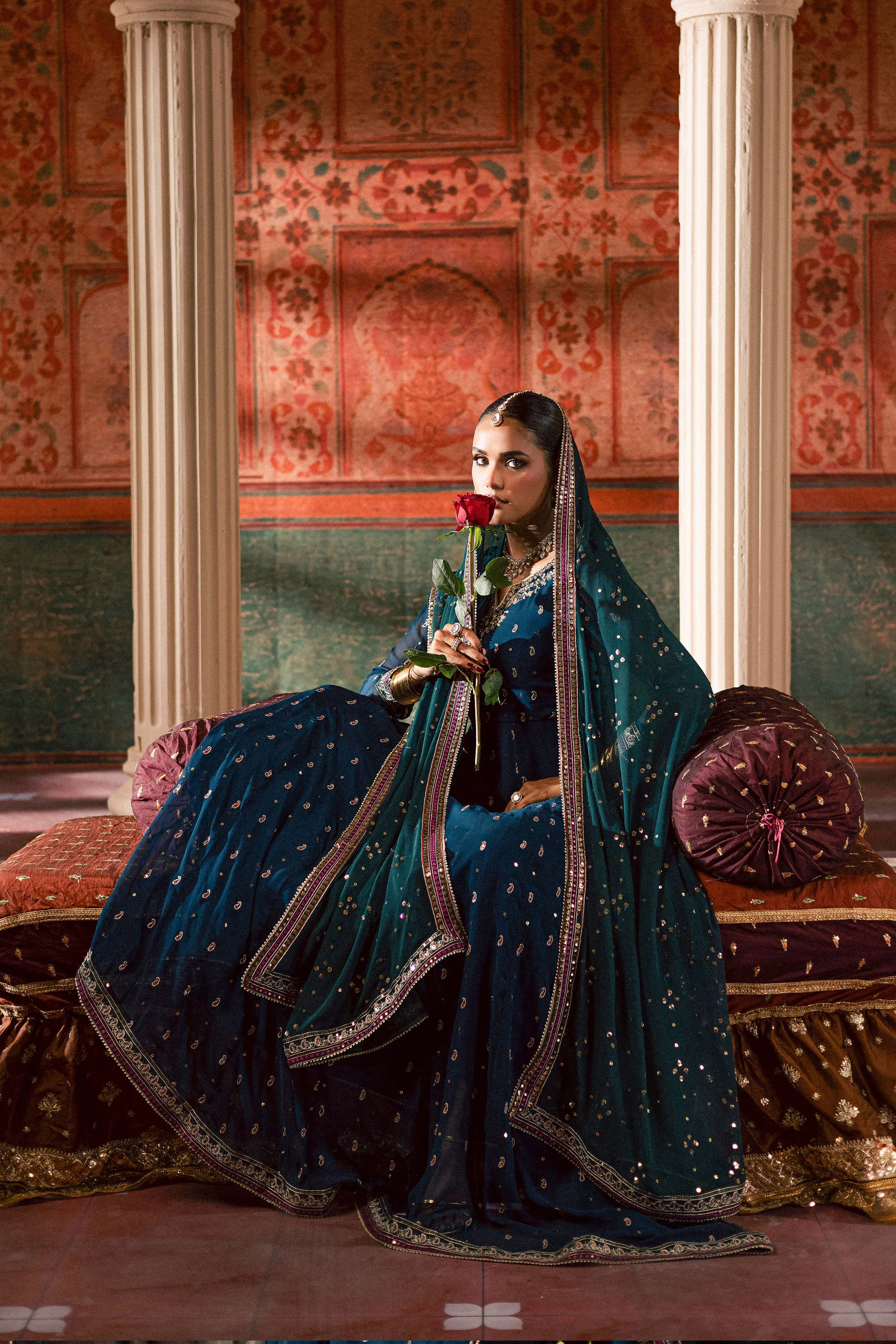 Mor Pankh 3Pc - Chiffon Wedding Frock - Image 3