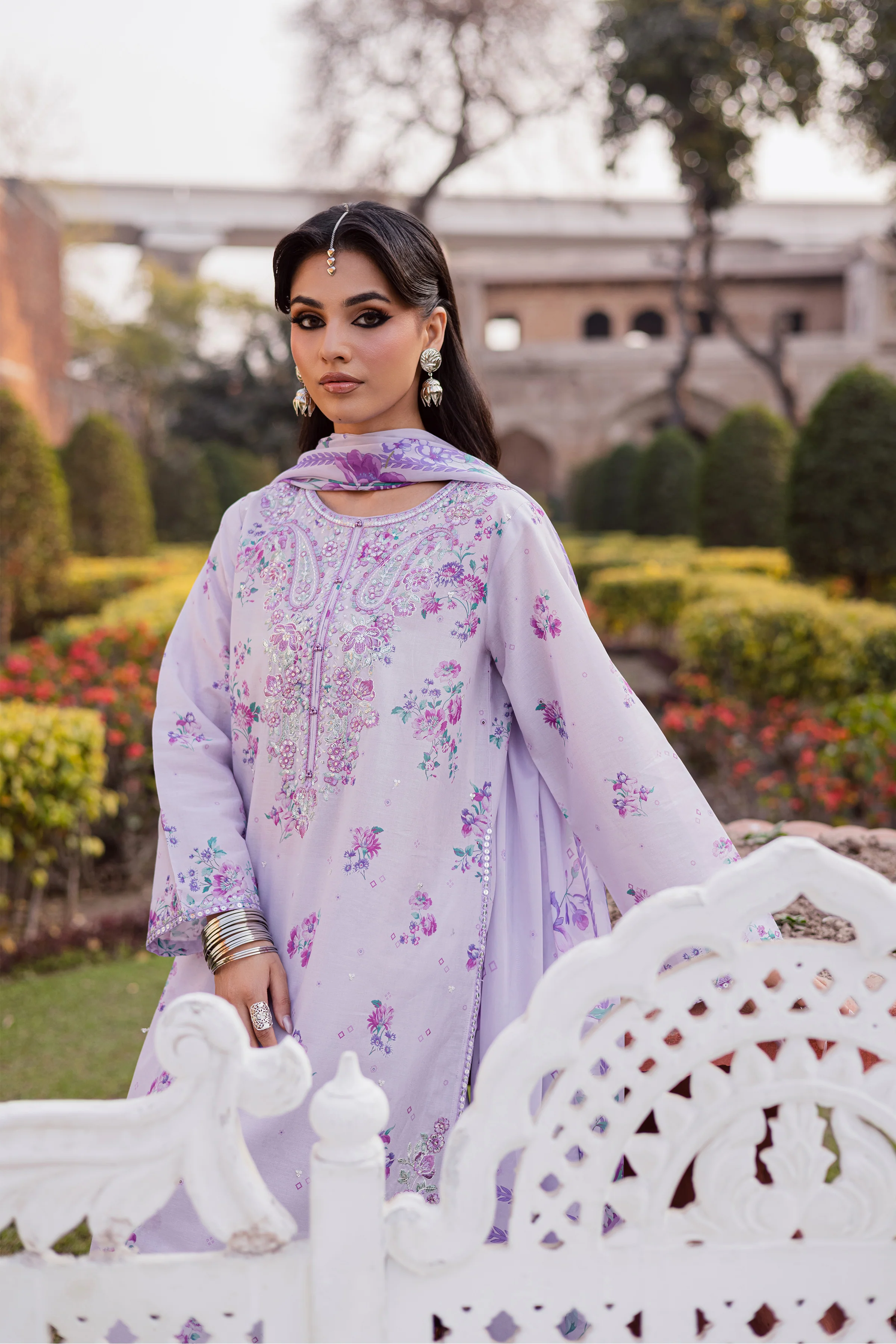 Morticia Lilac 3Pc - Festive Eid Prints - Image 4