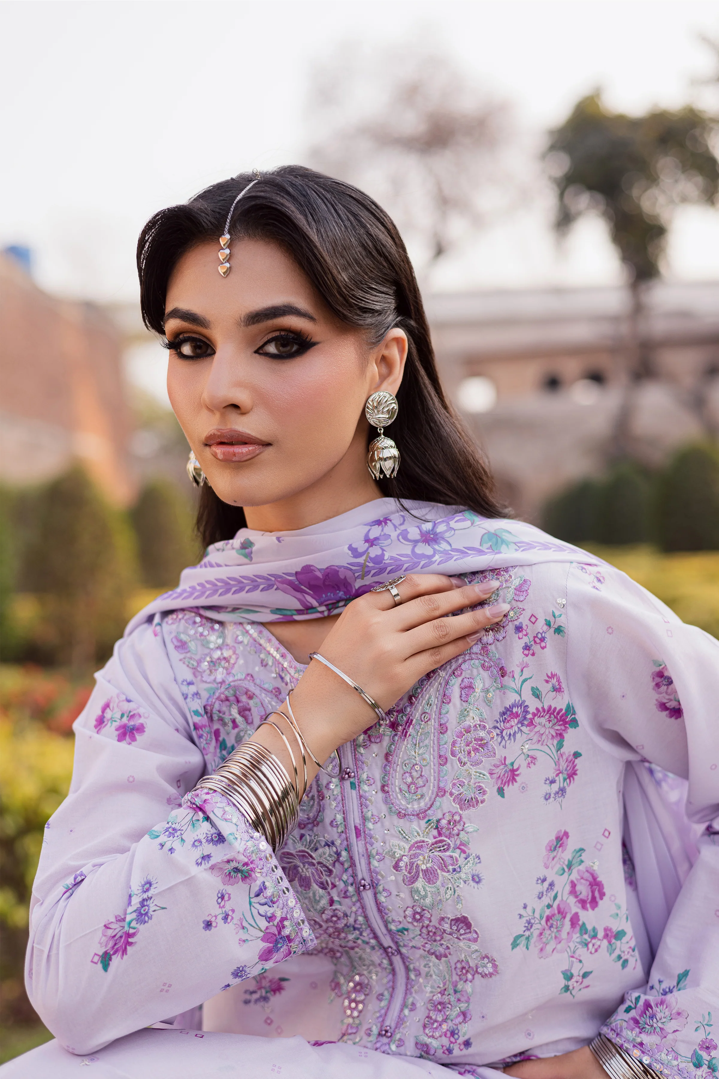 Morticia Lilac 3Pc - Festive Eid Prints - Image 6