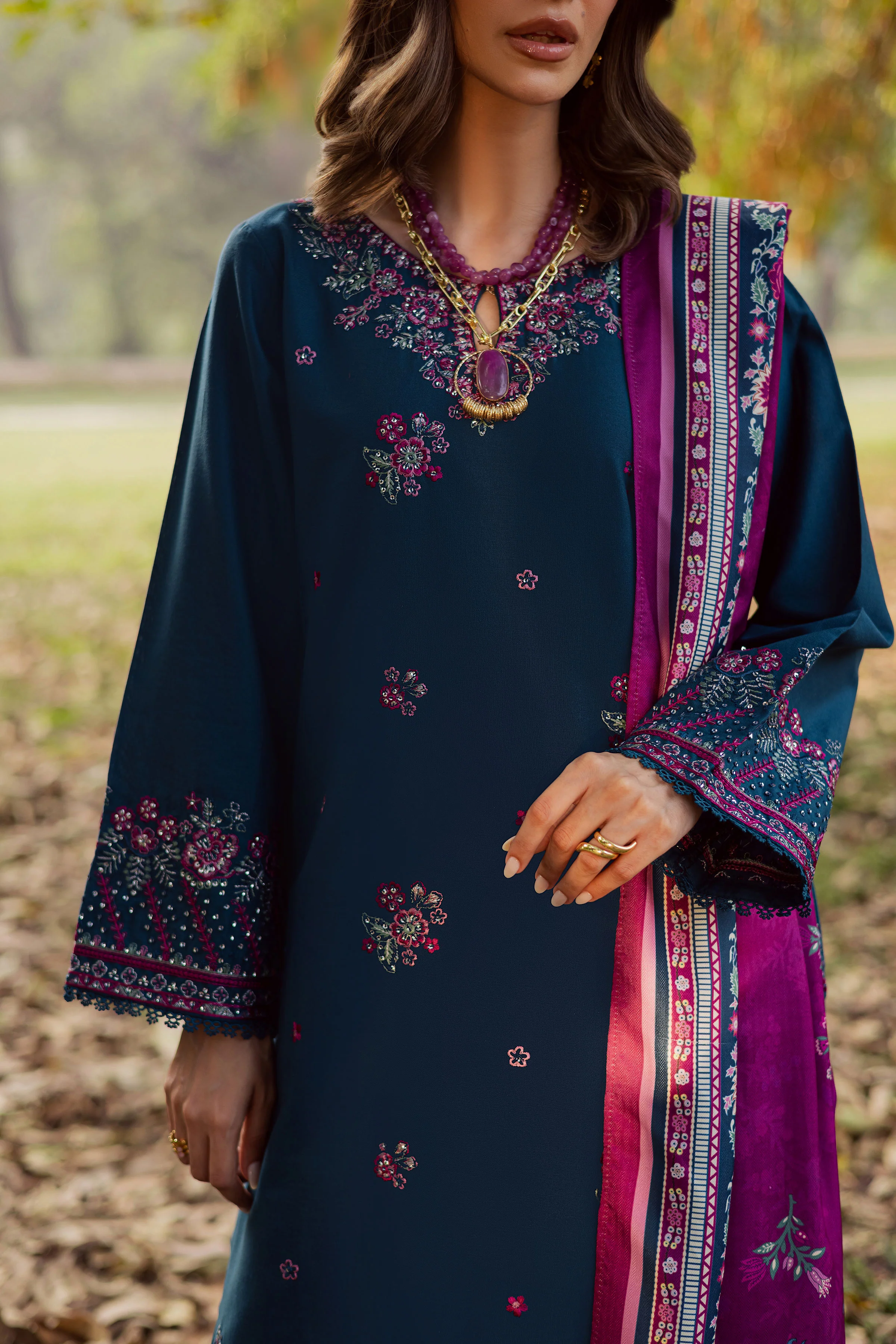 Moscow 3Pc - Embroidered Khaddar Dress - Image 6