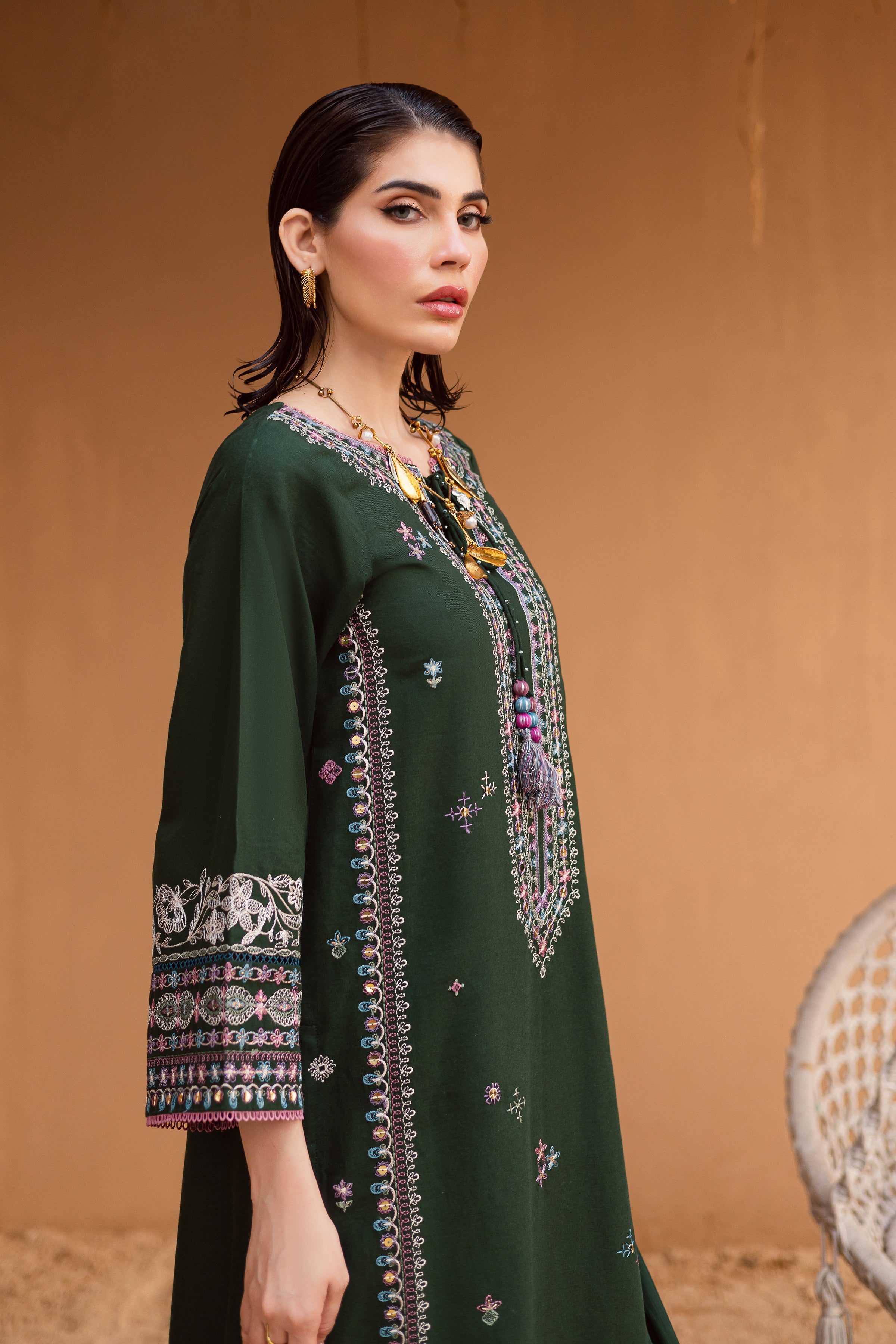 Mosswood 3Pc - Embroidered Khaddar Dress - Image 6