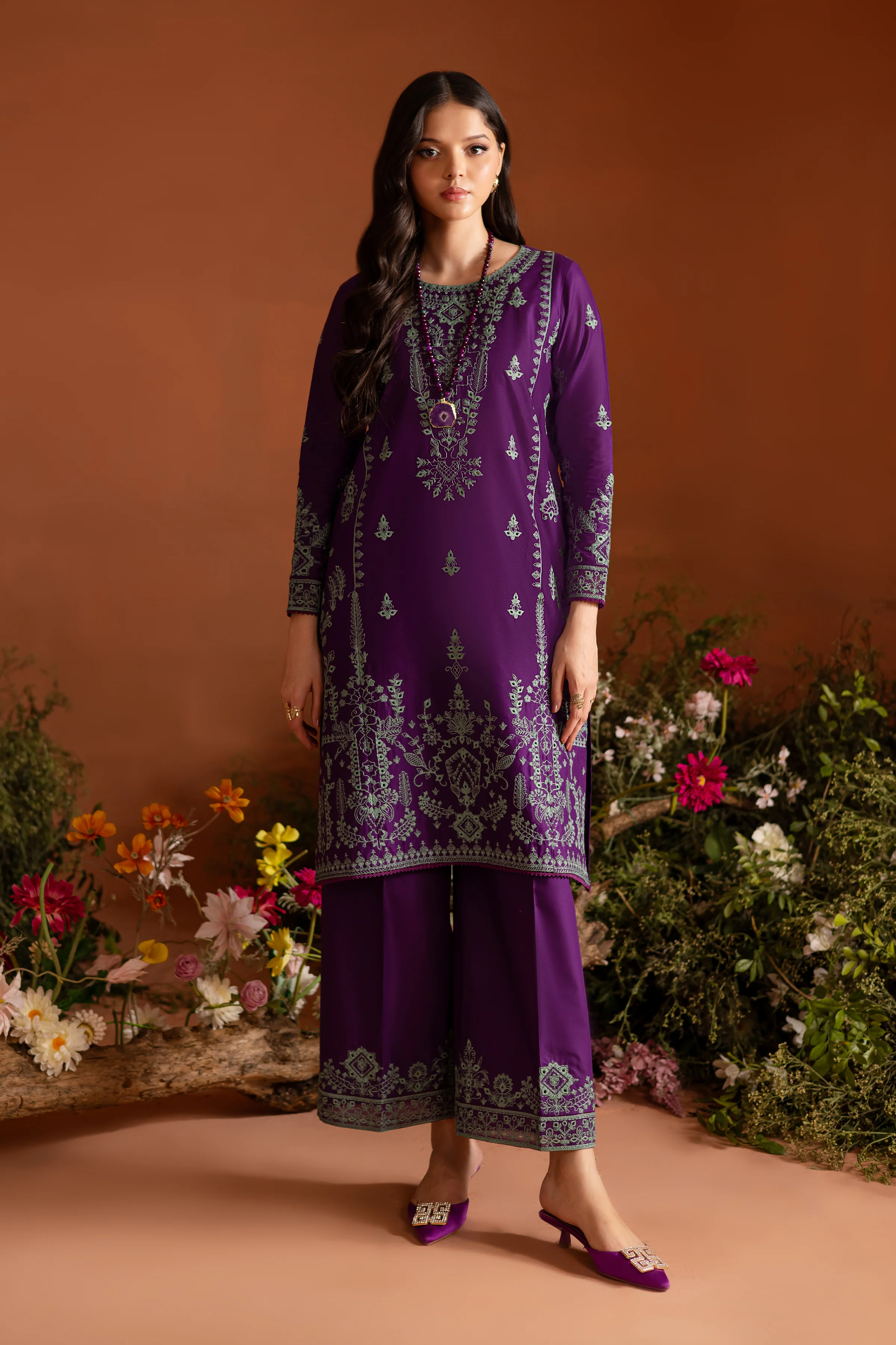 Mulberry Muse 2Pc - Embroidered Lawn Dress - Image 3