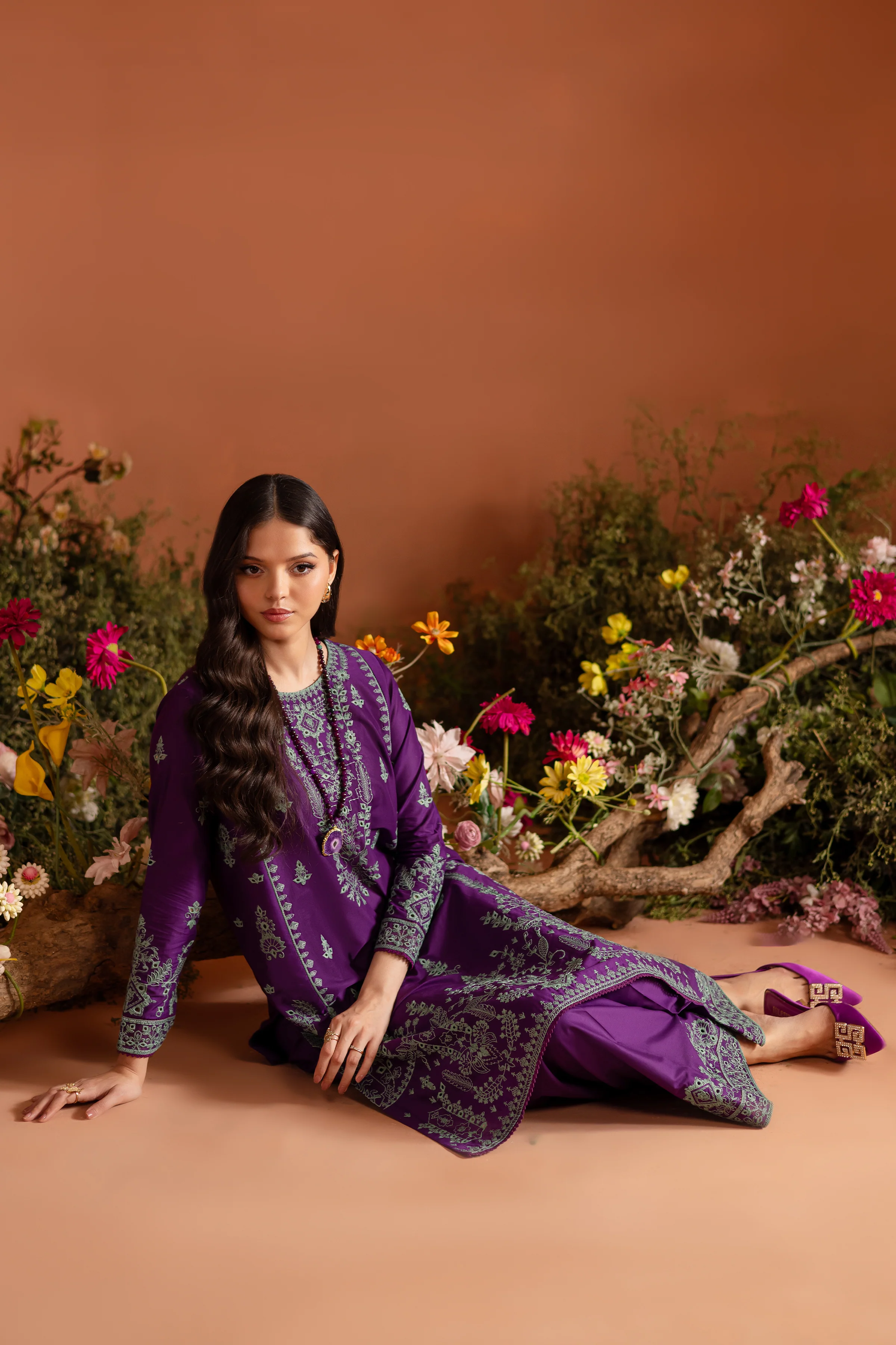 Mulberry Muse 2Pc - Embroidered Lawn Dress - Image 4