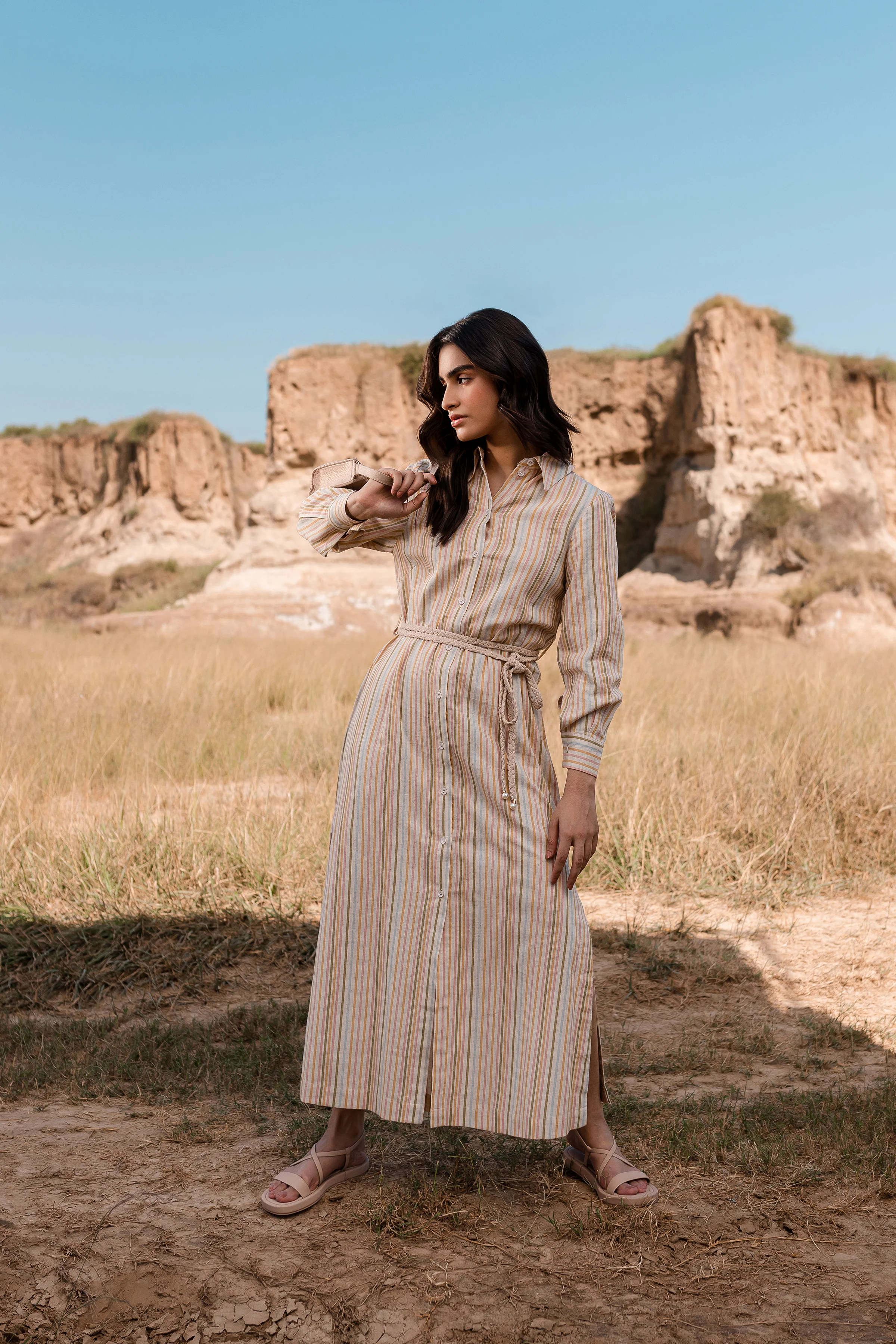 Multi-color Button Down Dress - 1Pc - Image 11