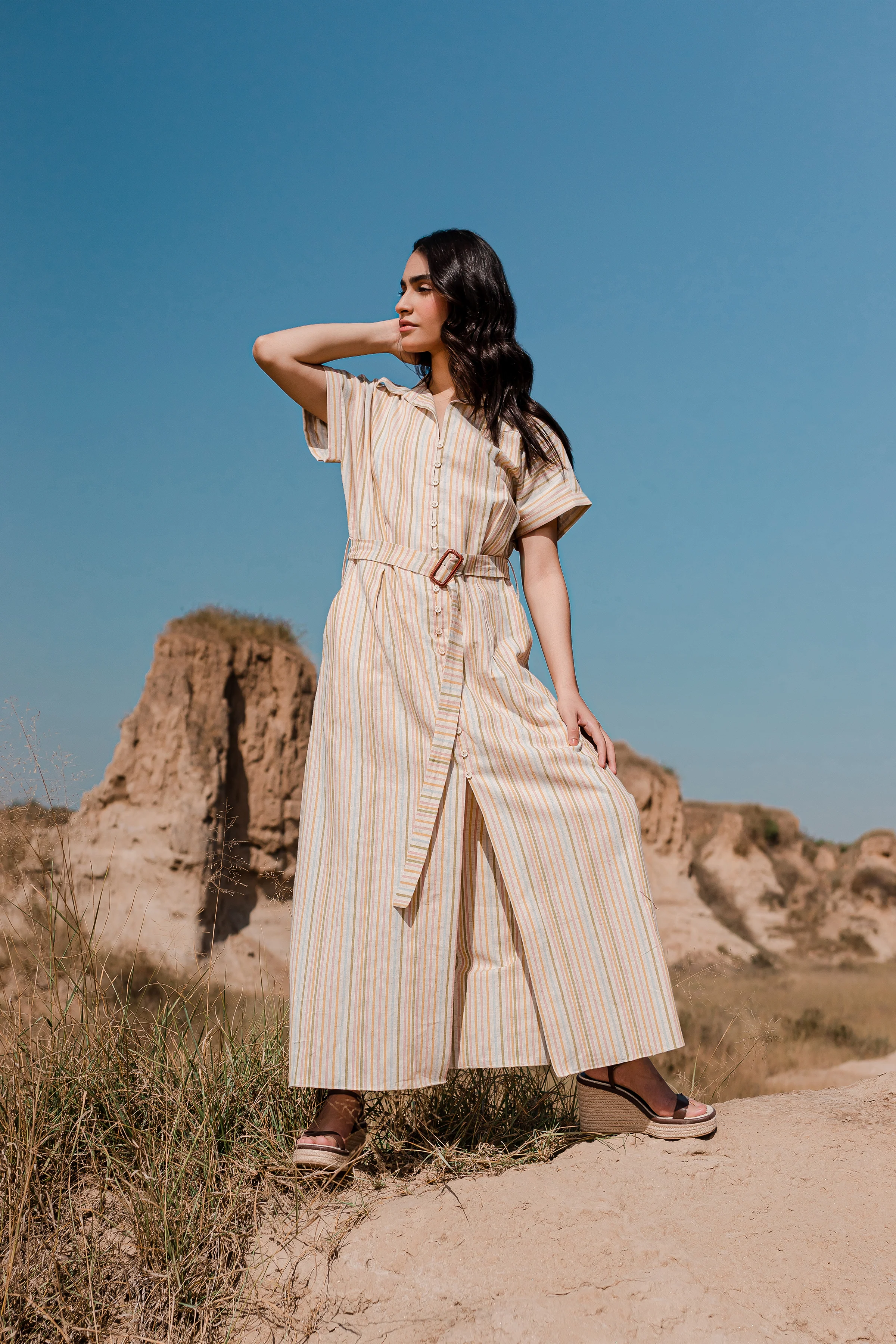 Multi-color Drop Shoulder Dress - 1Pc - Image 6