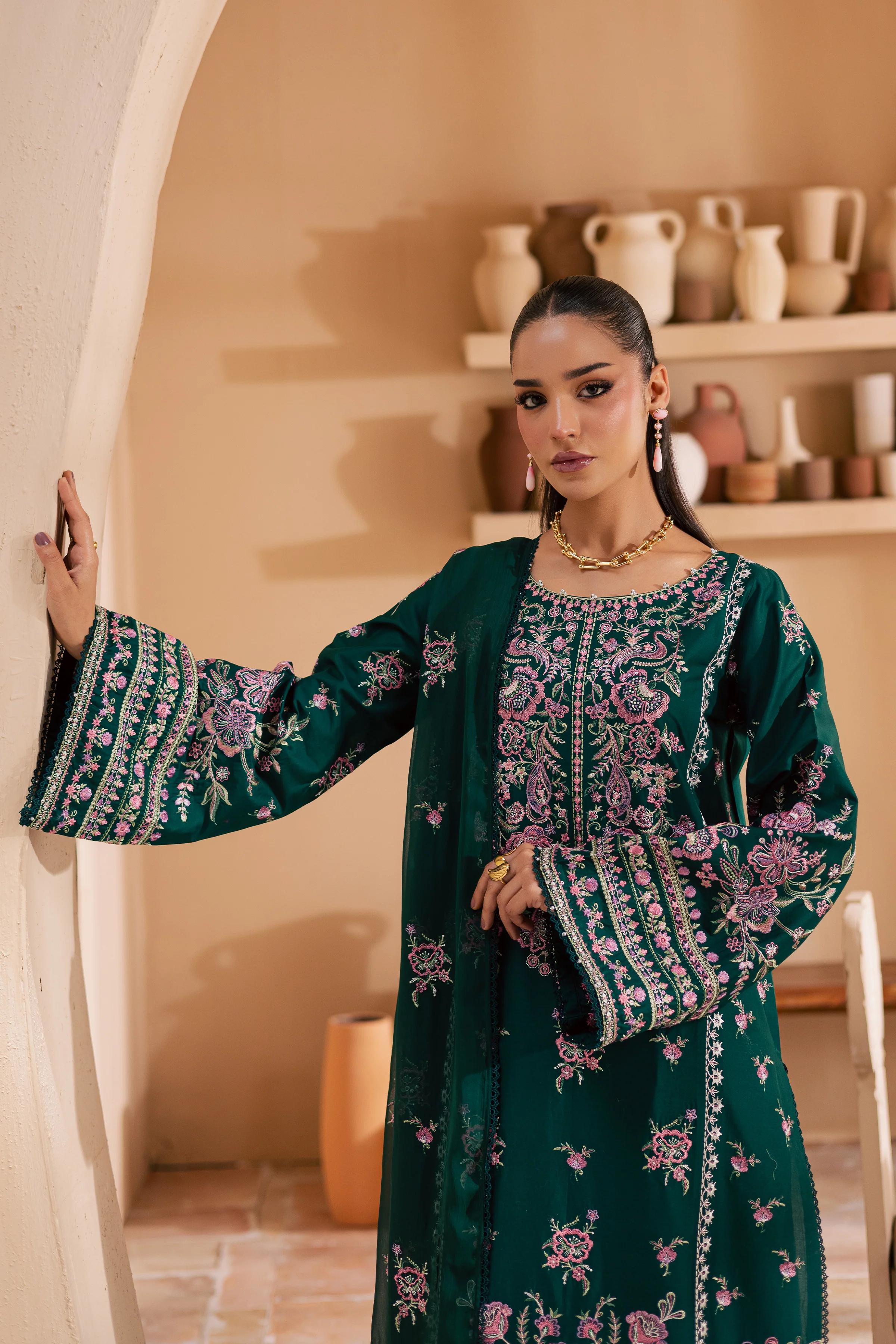 Myra 3Pc - Embroidered Lawn Dress - Image 3