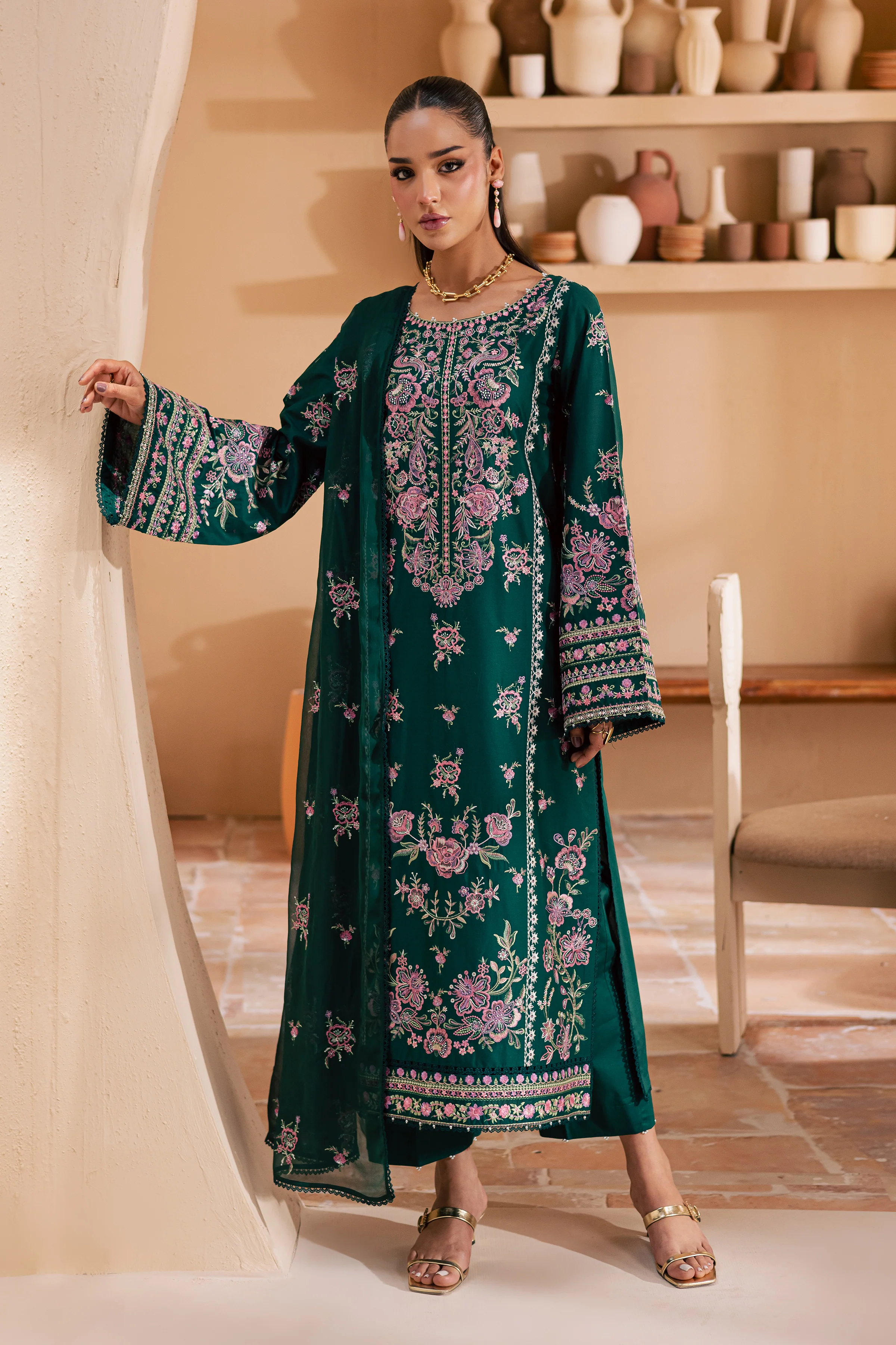 Myra 3Pc - Embroidered Lawn Dress - Image 4