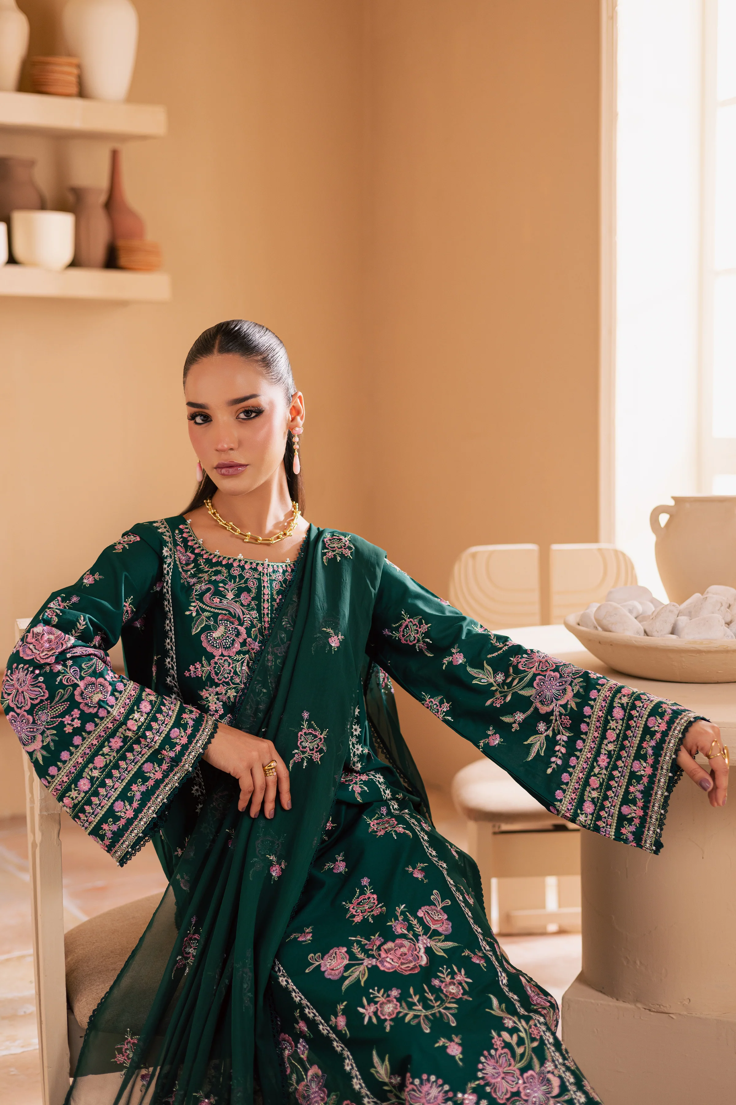 Myra 3Pc - Embroidered Lawn Dress - Image 5