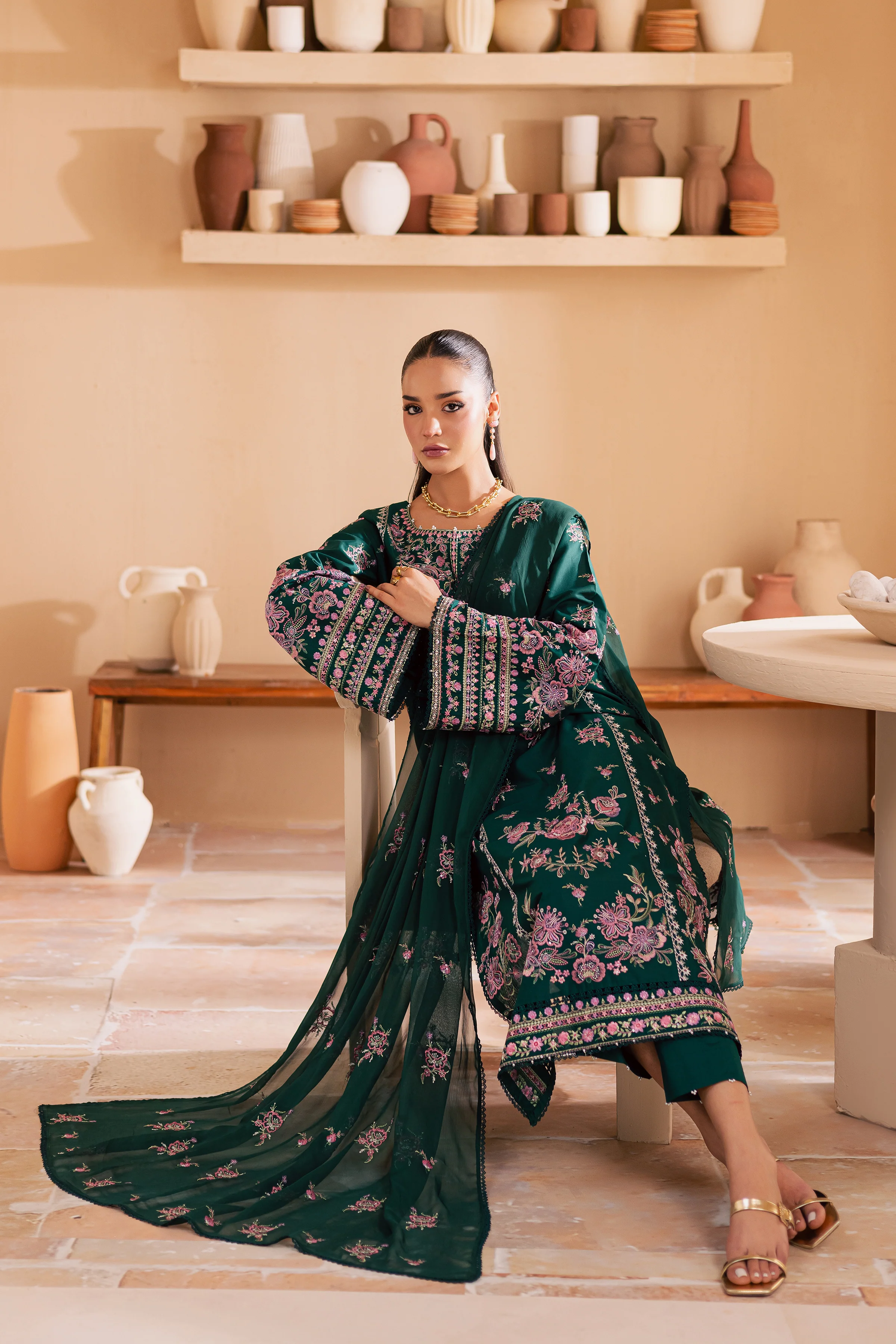 Myra 3Pc - Embroidered Lawn Dress - Image 6