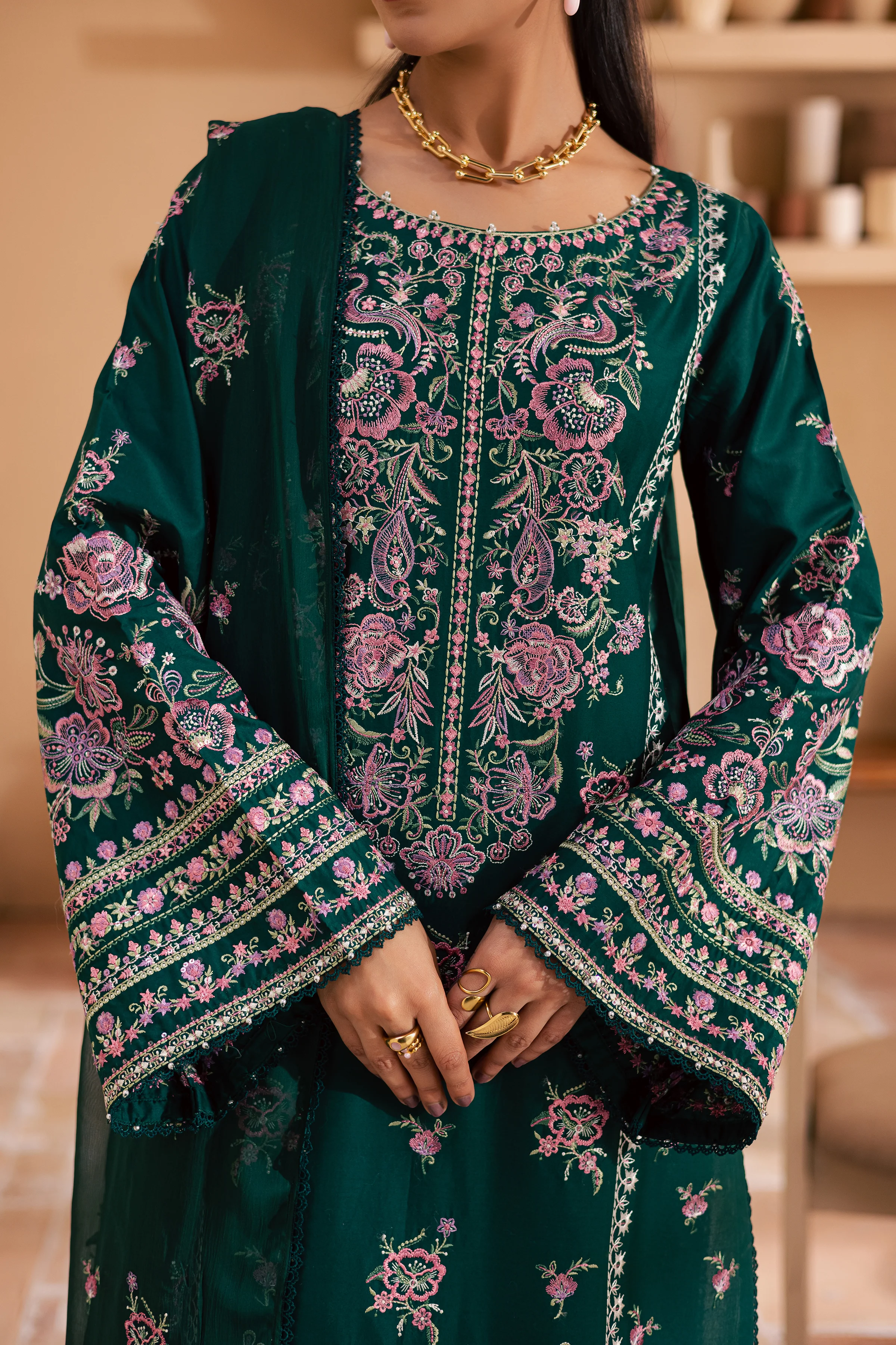 Myra 3Pc - Embroidered Lawn Dress - Image 7
