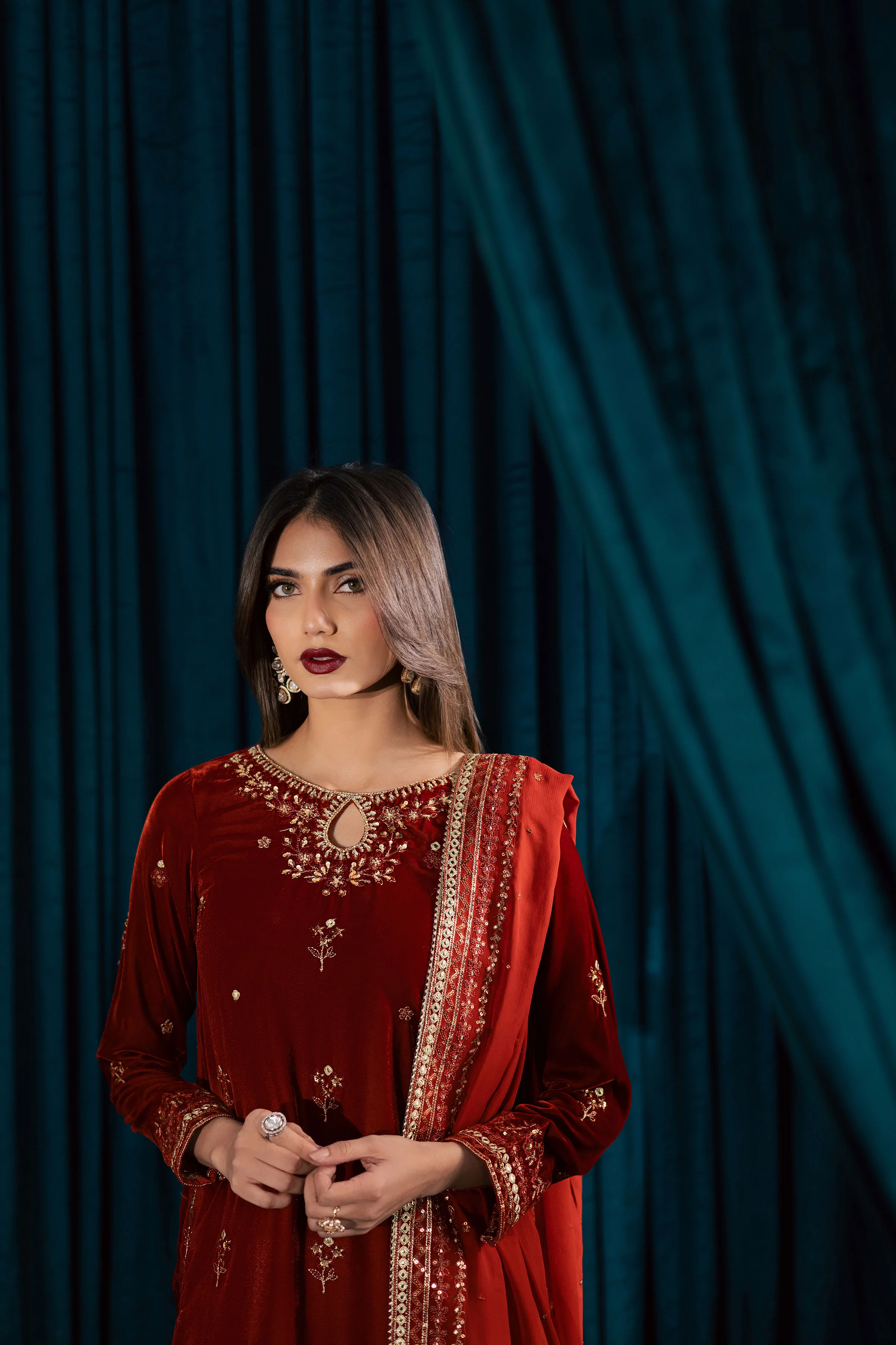 Naranji 3Pc - Velvet Formal Dress - Image 5